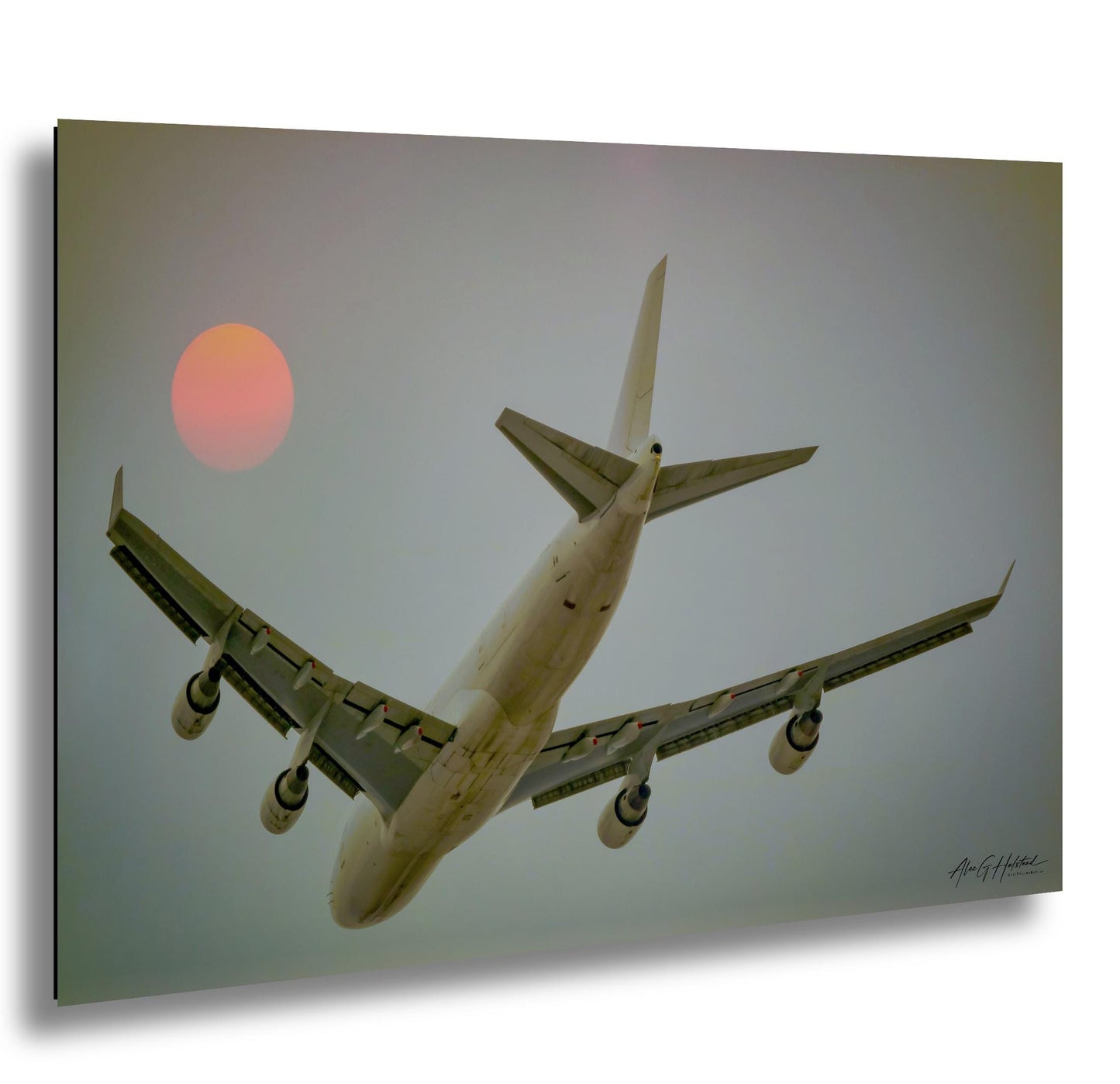 747 Cargo Jet Canvas - Hudson Valley Aviation Wall Art | Sunset Flight Scene Print