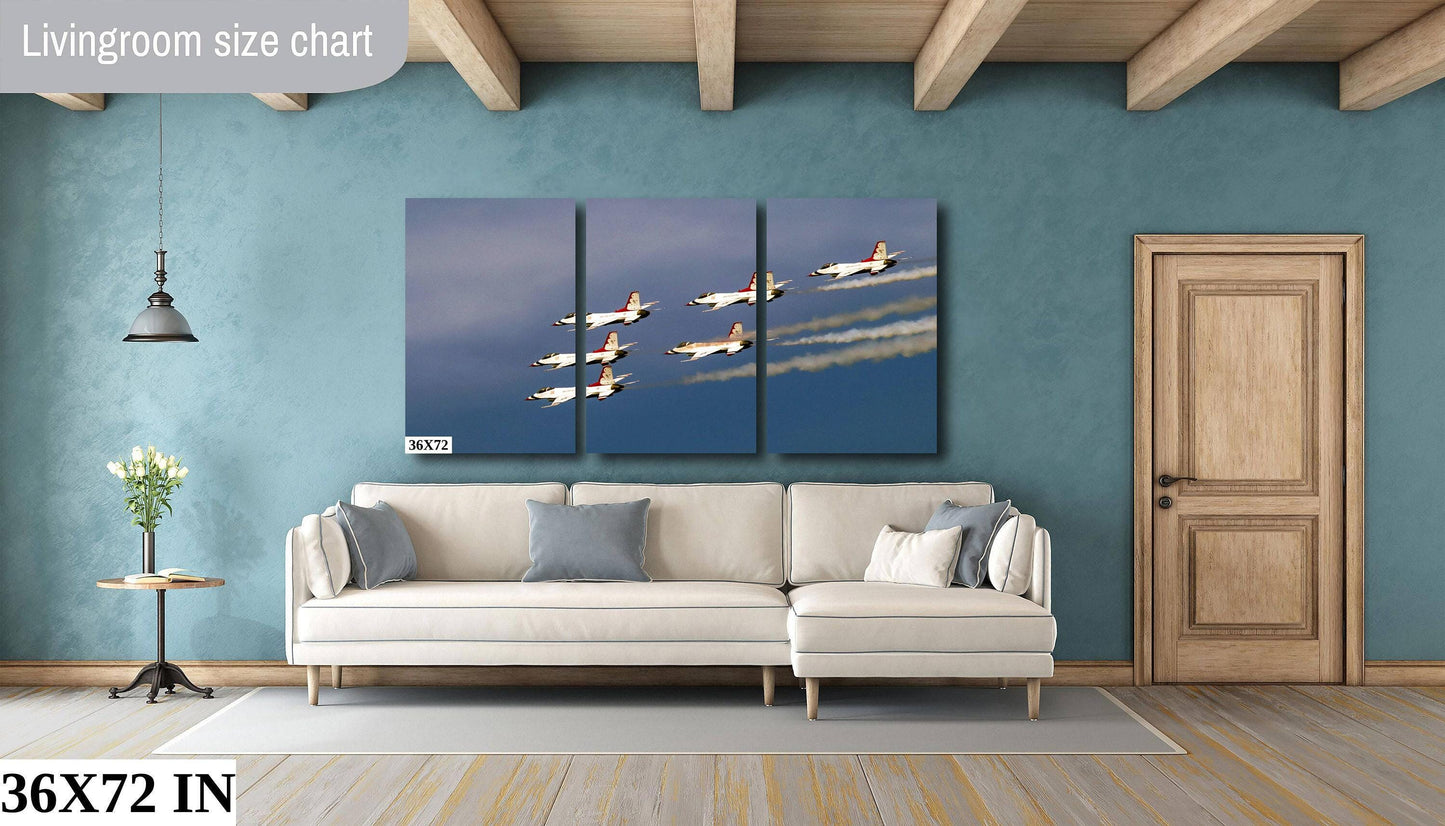 Thunderbirds Over Hudson River - US Air Force Photo | Fighter Jets Canvas Print