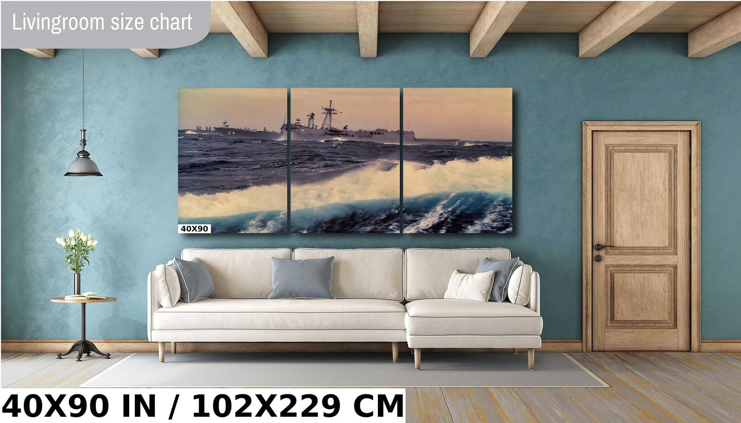 USS Jack Williams Print – 1983 Mediterranean Navy Ship Photo | Stormy Seas Wall Art