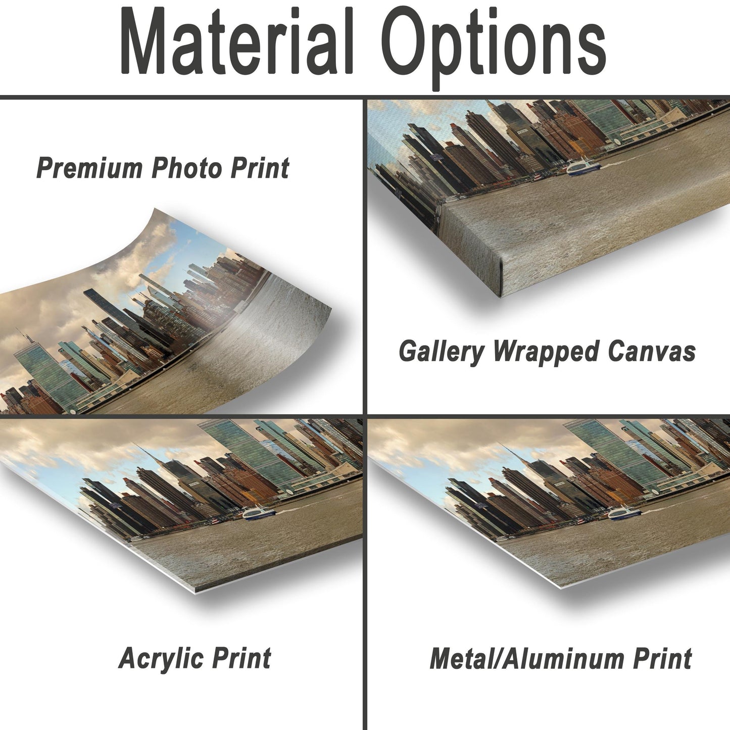 NYC Skyline Metal Art – Panoramic Cityscape Metal Print With Glossy Photo Finish