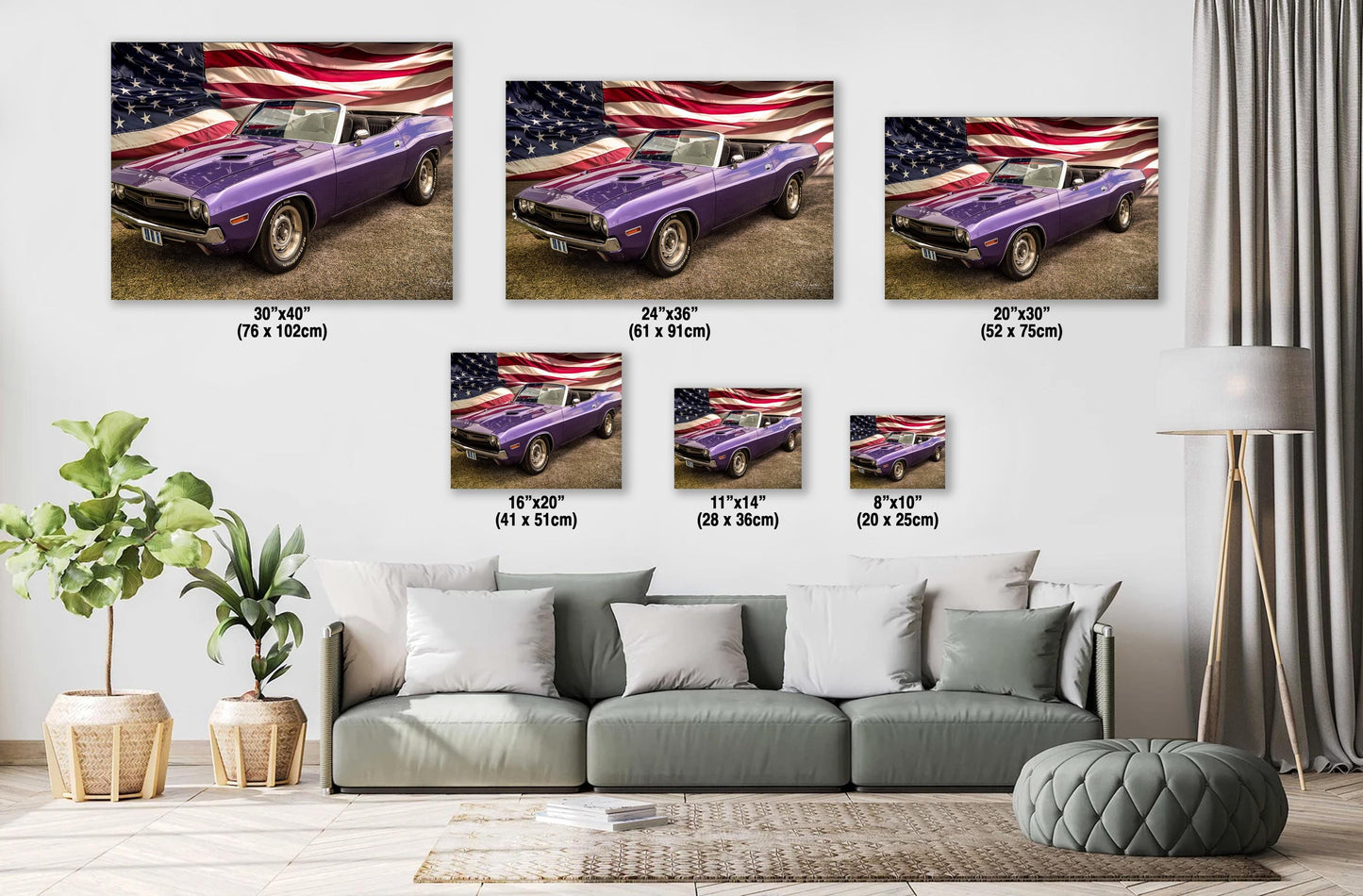 1970 Challenger, Plum Crazy R/T Convertible Print | Glossy Photo Paper, Canvas, Metal | 8x10–16x20
