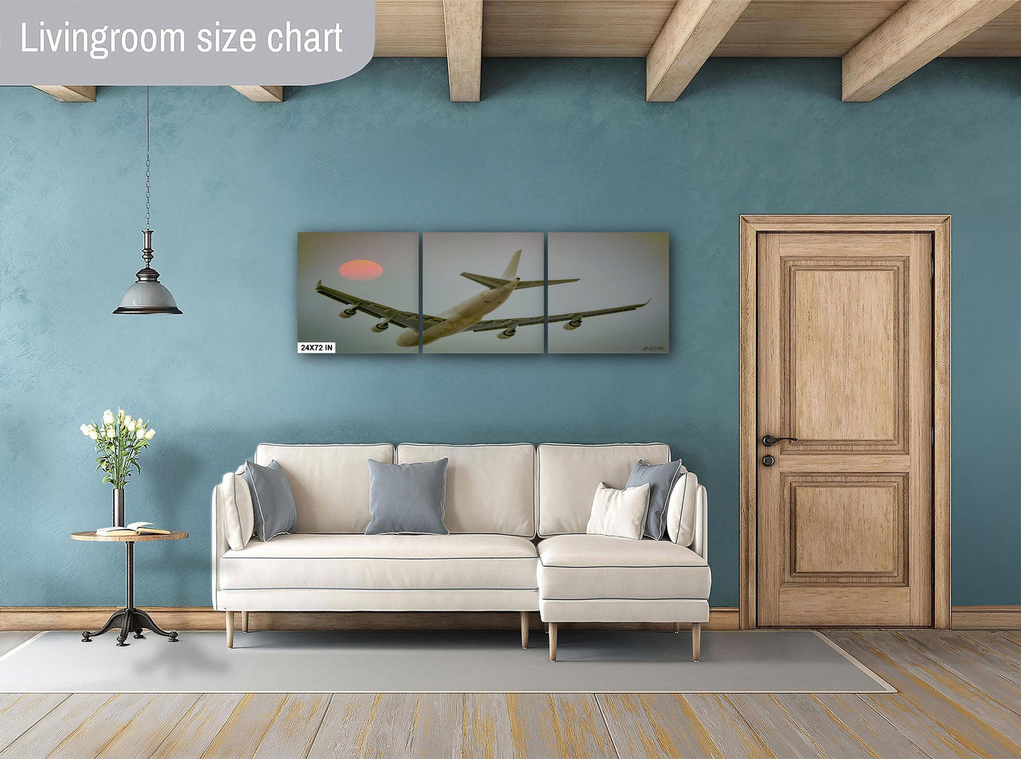 747 Cargo Jet Canvas - Hudson Valley Aviation Wall Art | Sunset Flight Scene Print