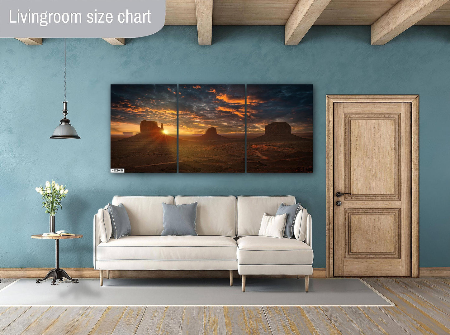 Monument Valley Wall Art – Sunrise Canvas Print | Vivid Desert Landscape Decor