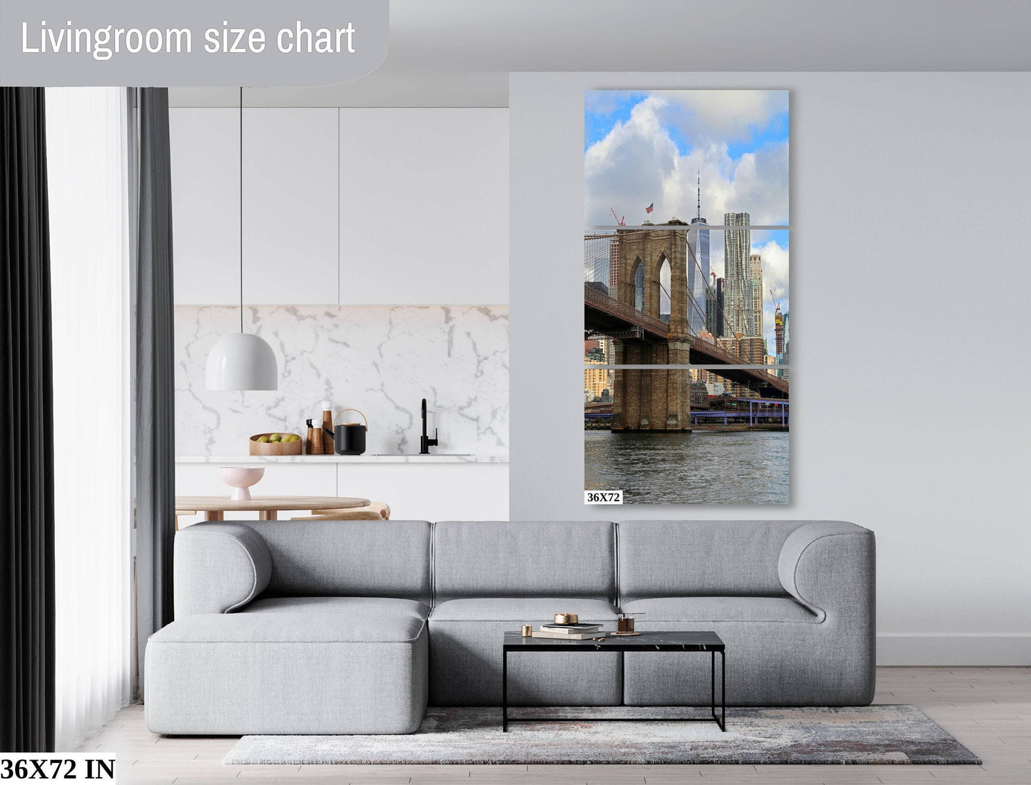 Manhattan Skyline Print - Brooklyn Bridge Art | Vibrant Urban Wall Decor Canvas
