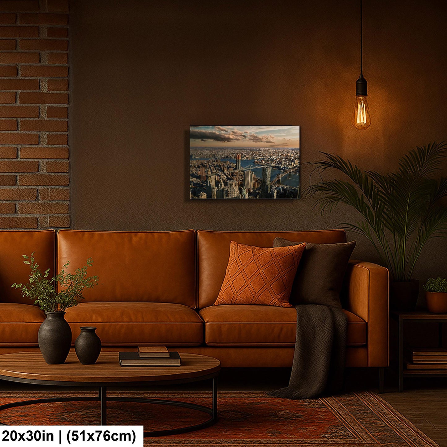 Manhattan Brooklyn Bridges Urban Cityscape Photo | NYC Skyline View Wall Decor