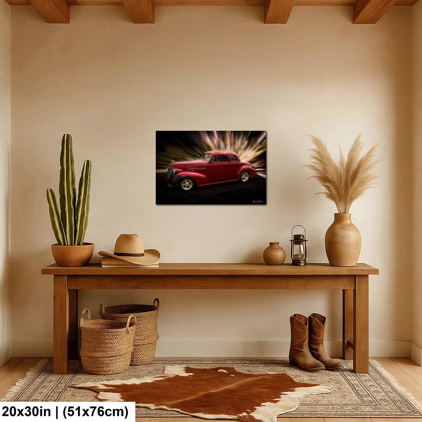 1939 Chevrolet, Art Deco Street Rod Print | Photo Paper, Canvas, Metal | 8x10-16x20, Deep Red Coupe