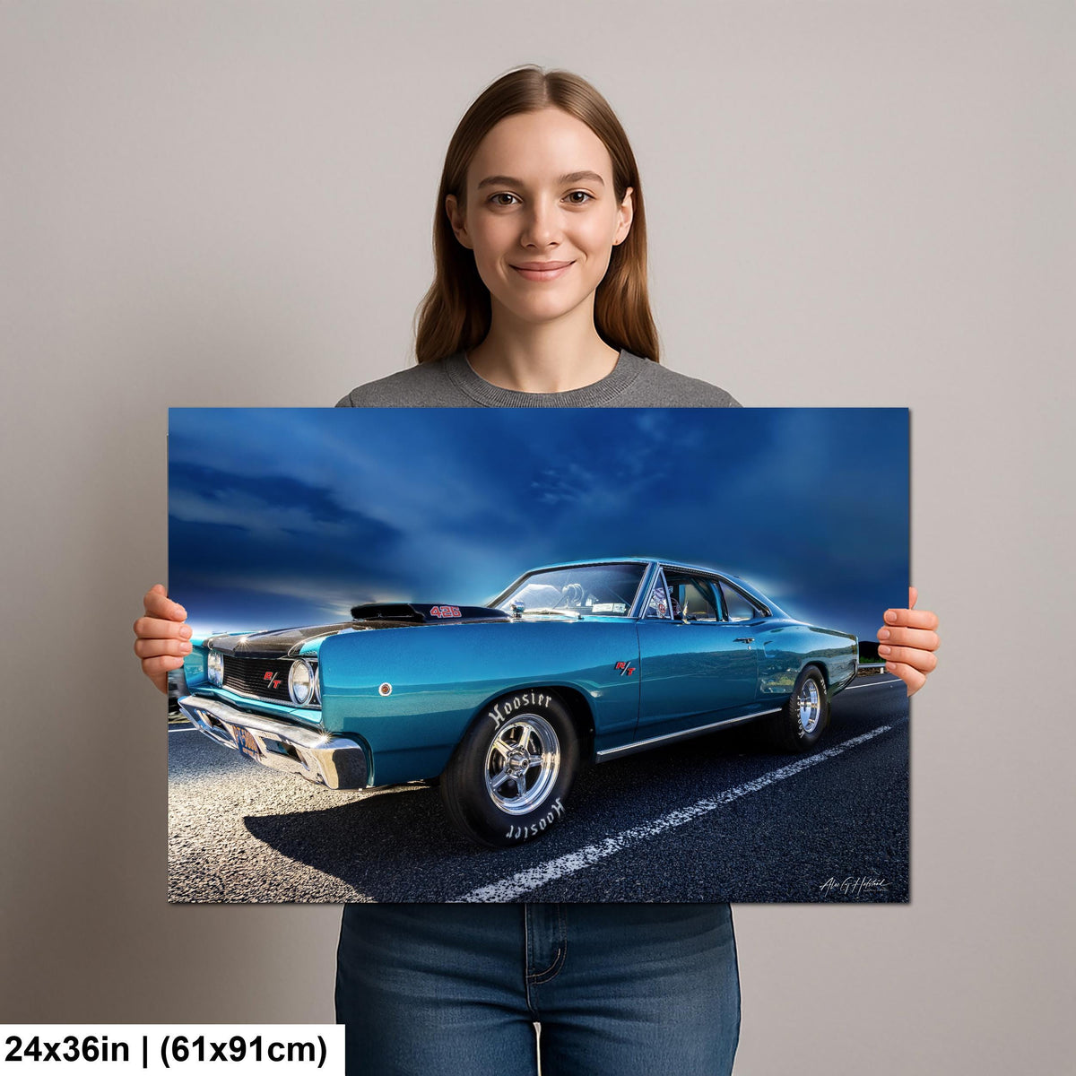 1968 Dodge Coronet, R/T 426 Hemi Muscle Car Photo, Mopar Wall Art | Canvas, Metal | 8x10–16x20