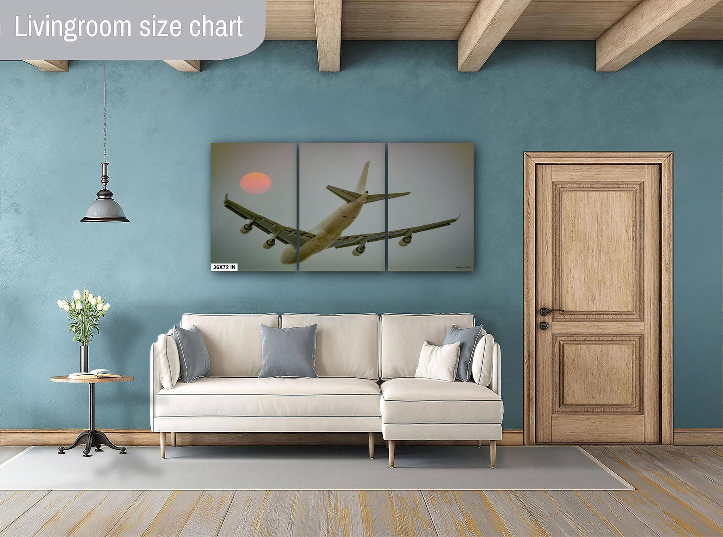 747 Cargo Jet Canvas - Hudson Valley Aviation Wall Art | Sunset Flight Scene Print