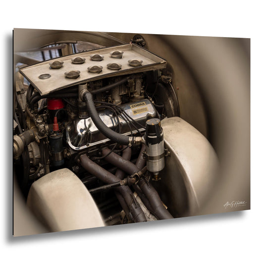 Shelby Daytona Engine Print, Vintage V8 Engine Photo, Glossy Art.