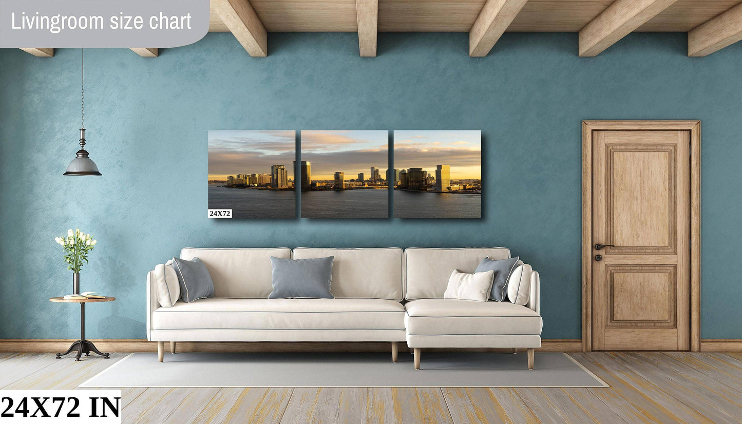 NYC Skyline Photography - Vibrant City Sunrise Metal Photo Print | Modern Home Decor