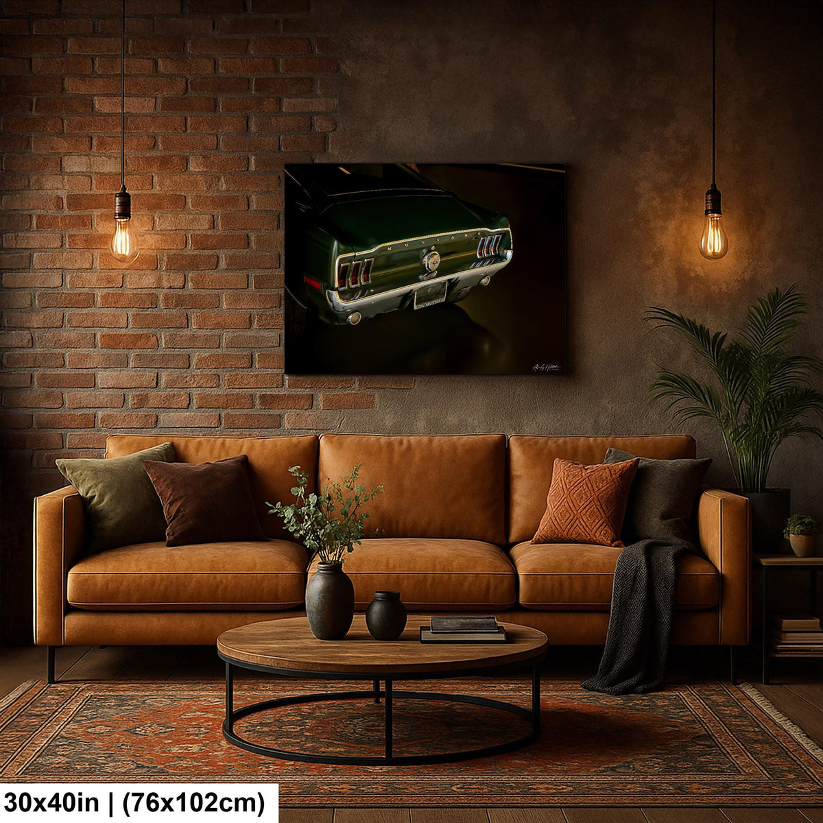 1968 Mustang, Forest Green Fastback Photo Print | Glossy Paper, Canvas, Metal | Sizes 8x10-16x20