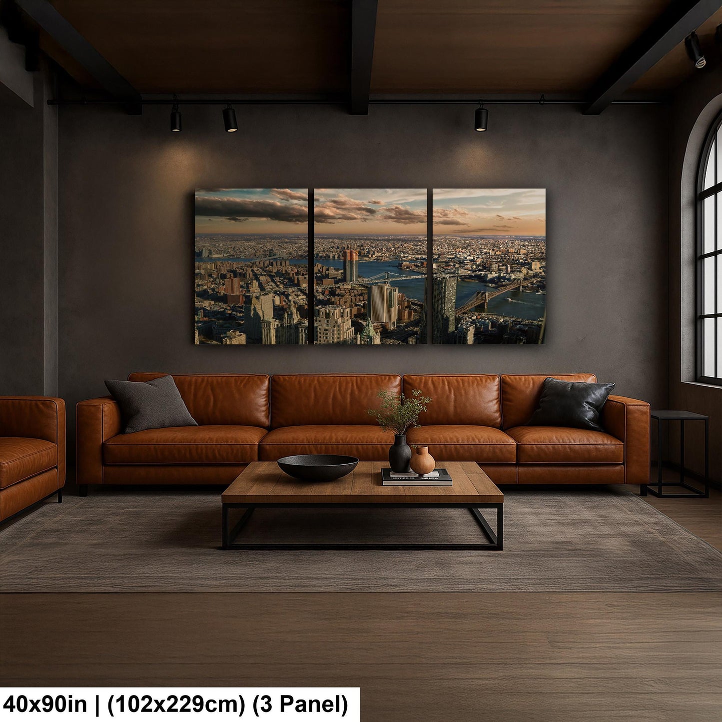 Manhattan Brooklyn Bridges Urban Cityscape Photo | NYC Skyline View Wall Decor