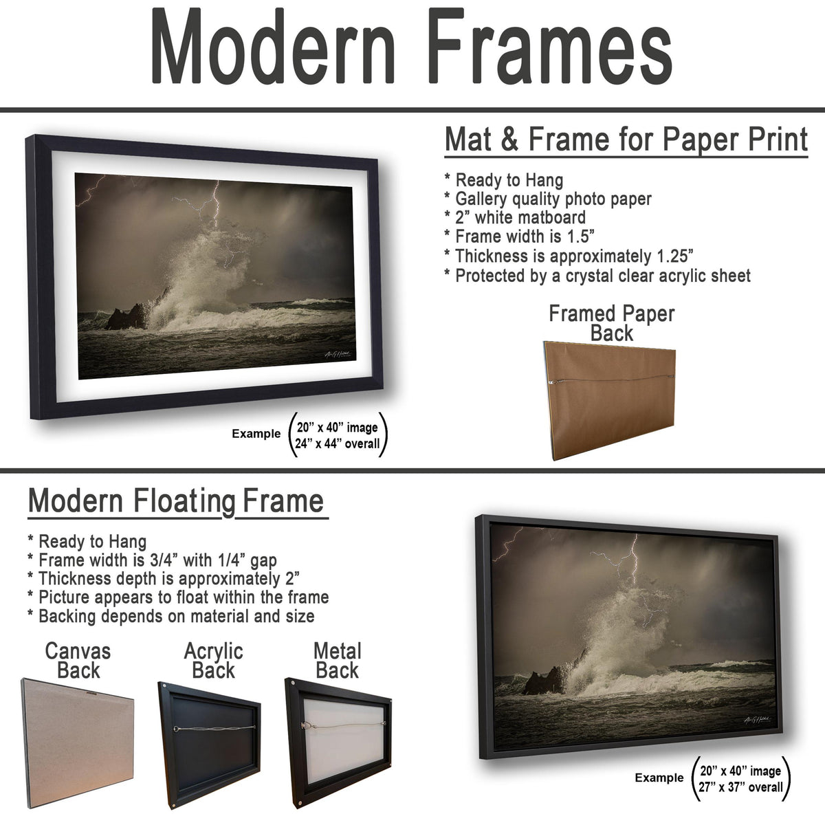 Stormy Ocean Wall Art, Roatan Lightning Over Ocean Dramatic Print