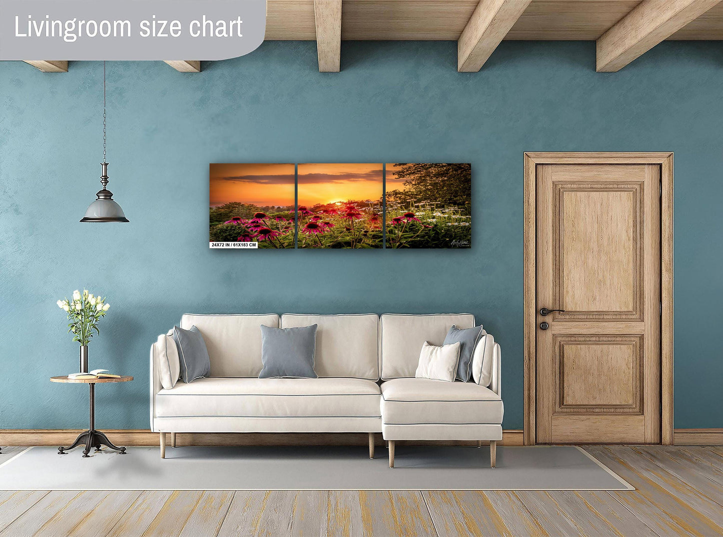 Sunset Flowers Canvas Print - Vibrant Wildflower Wall Art | Ready to Hang Nature Decor