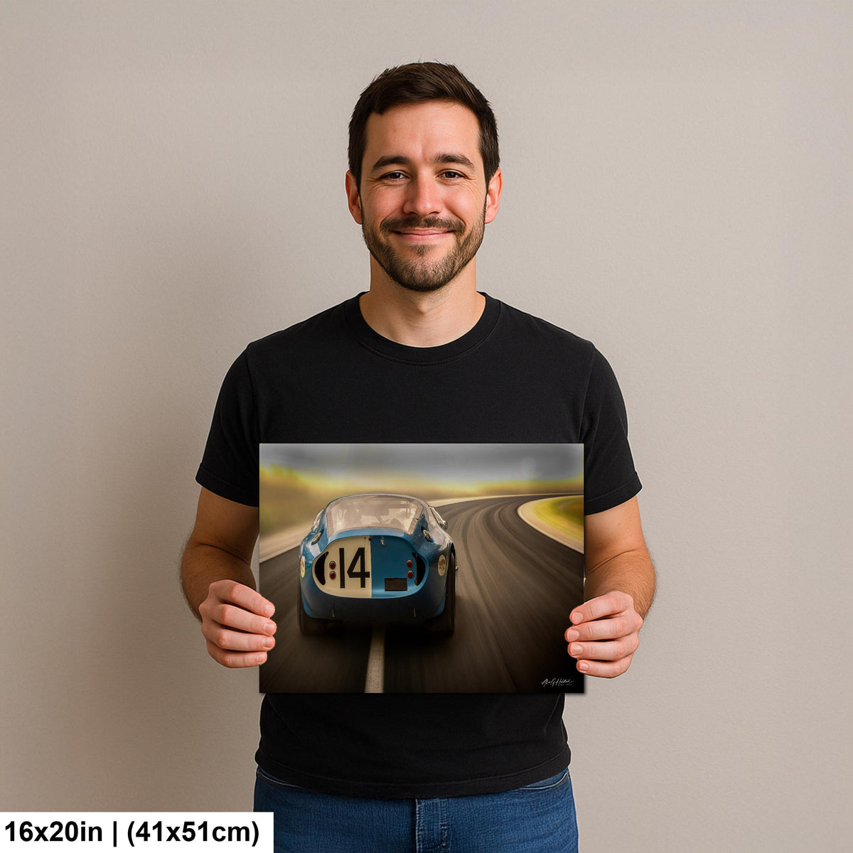 Shelby Daytona Art Print, Vintage Racing Glossy Photo Print Metal