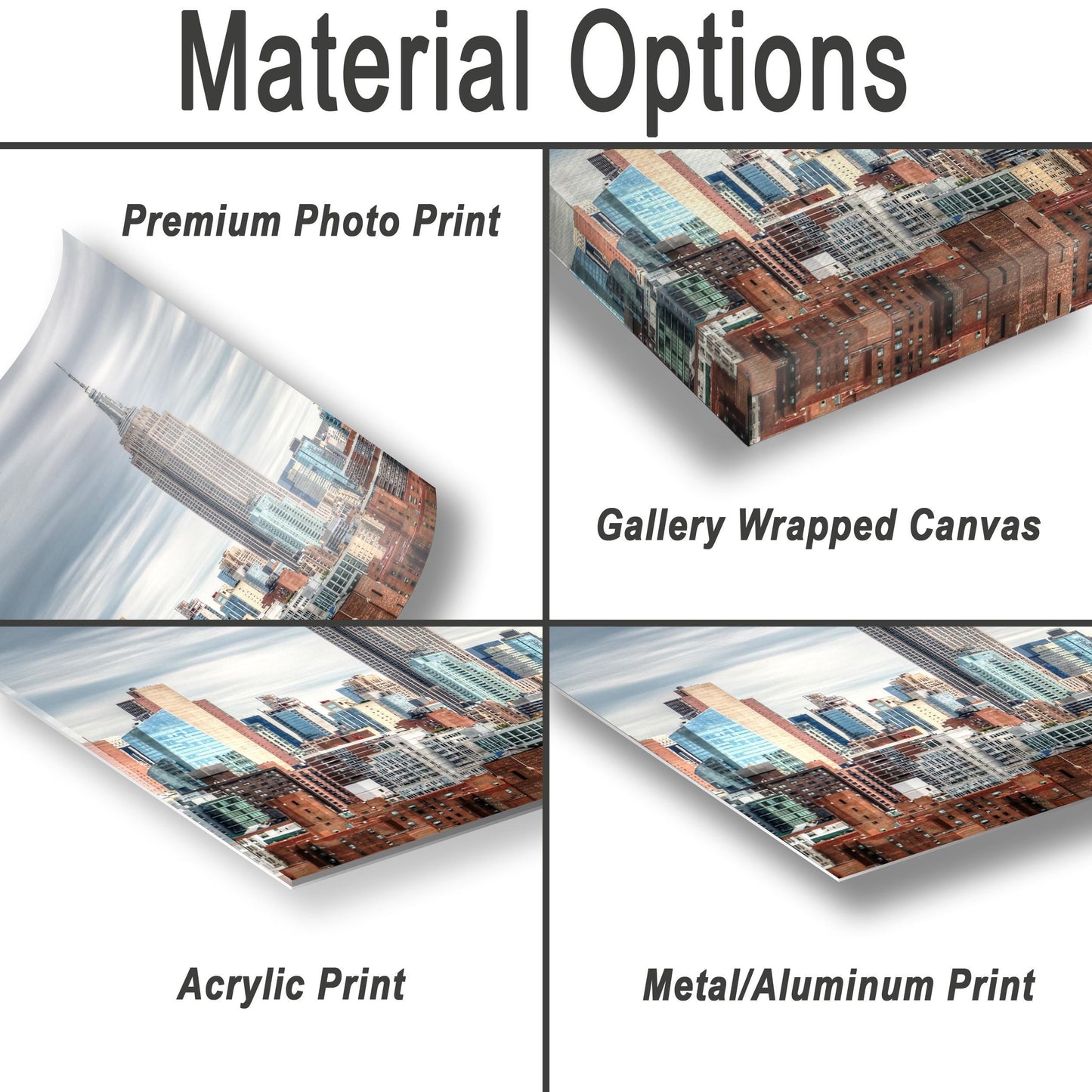 Midtown Manhattan Skyline Print - Urban Skyline Decor | Glossy Photo Paper