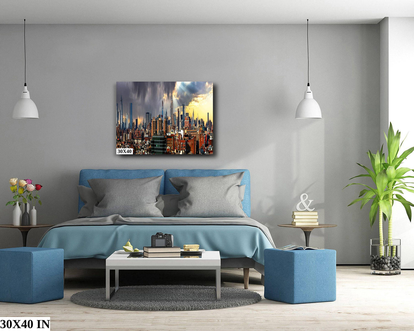 NYC Midtown Storm Photography - Vibrant New York Skyline Art | Canvas & Metal Prints