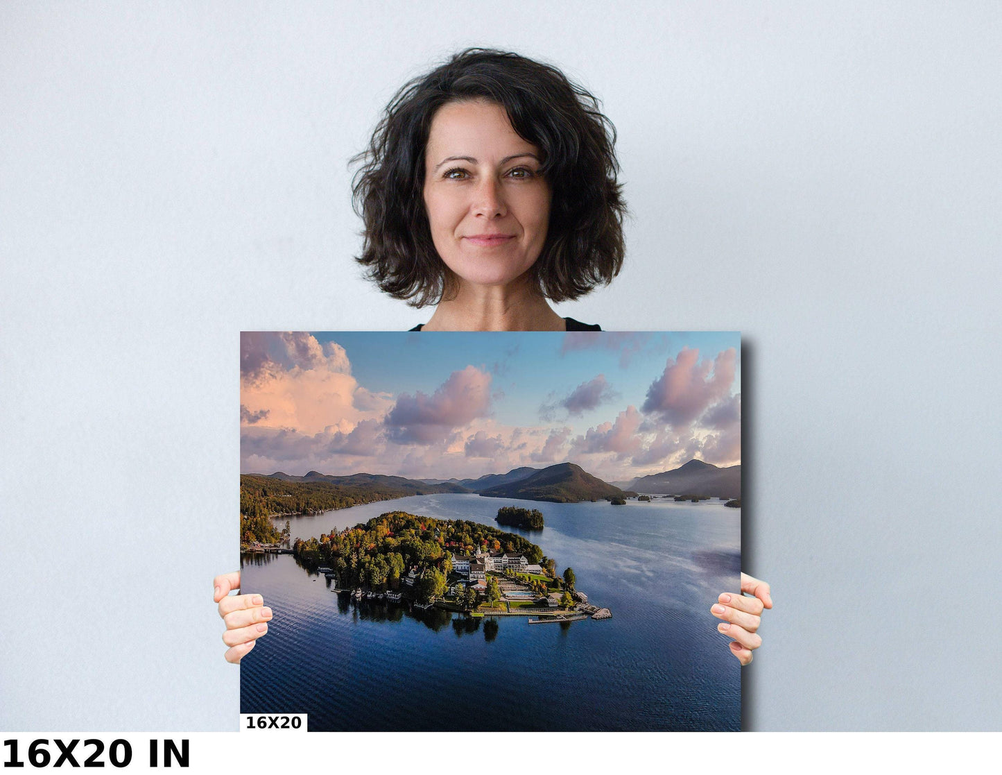 Lake George Wall Art – Adirondack Mountain Print With Sagamore Hotel Photo