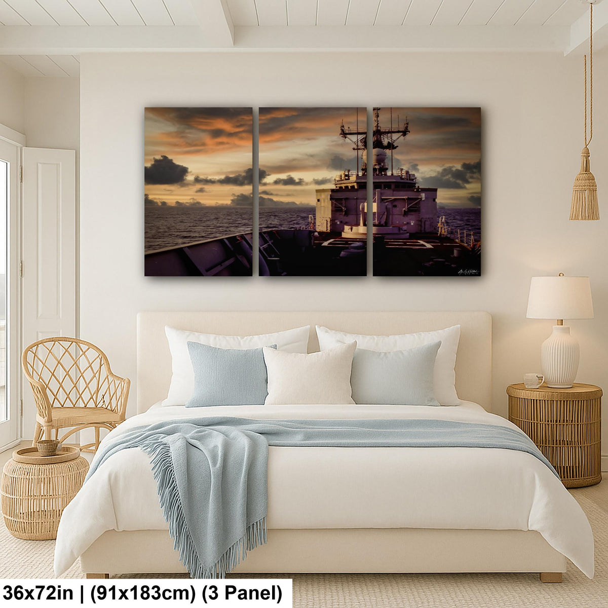 USS Antrim Photo Print, Perry Class Frigate Persian Gulf Sun 1983