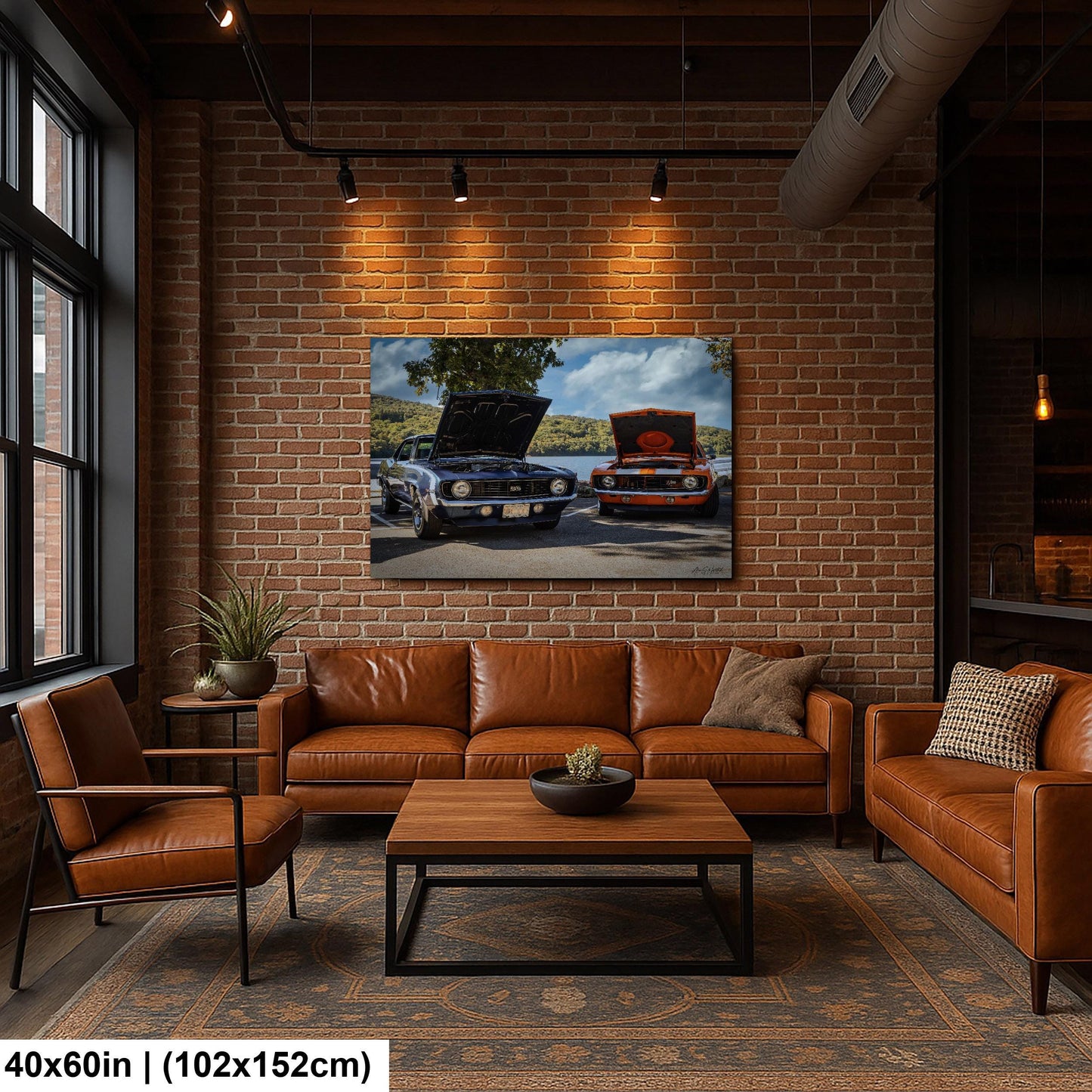 1969 Big Block SS Camaro - Classic Chevy Muscle by the River | Ready to Hang Canvas