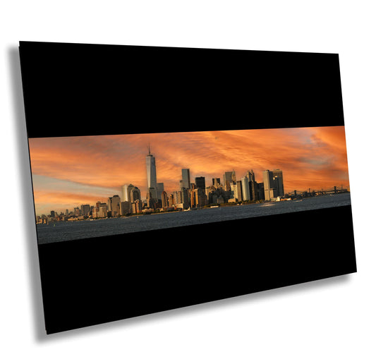Manhattan Sunset Print – NYC Skyline Art on Aluminum Metal Print Panel