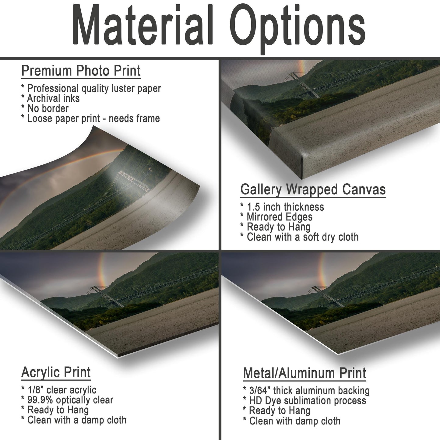 Bear Mountain Bridge Photo – Rainbow Wall Art | Hudson Valley Canvas Print