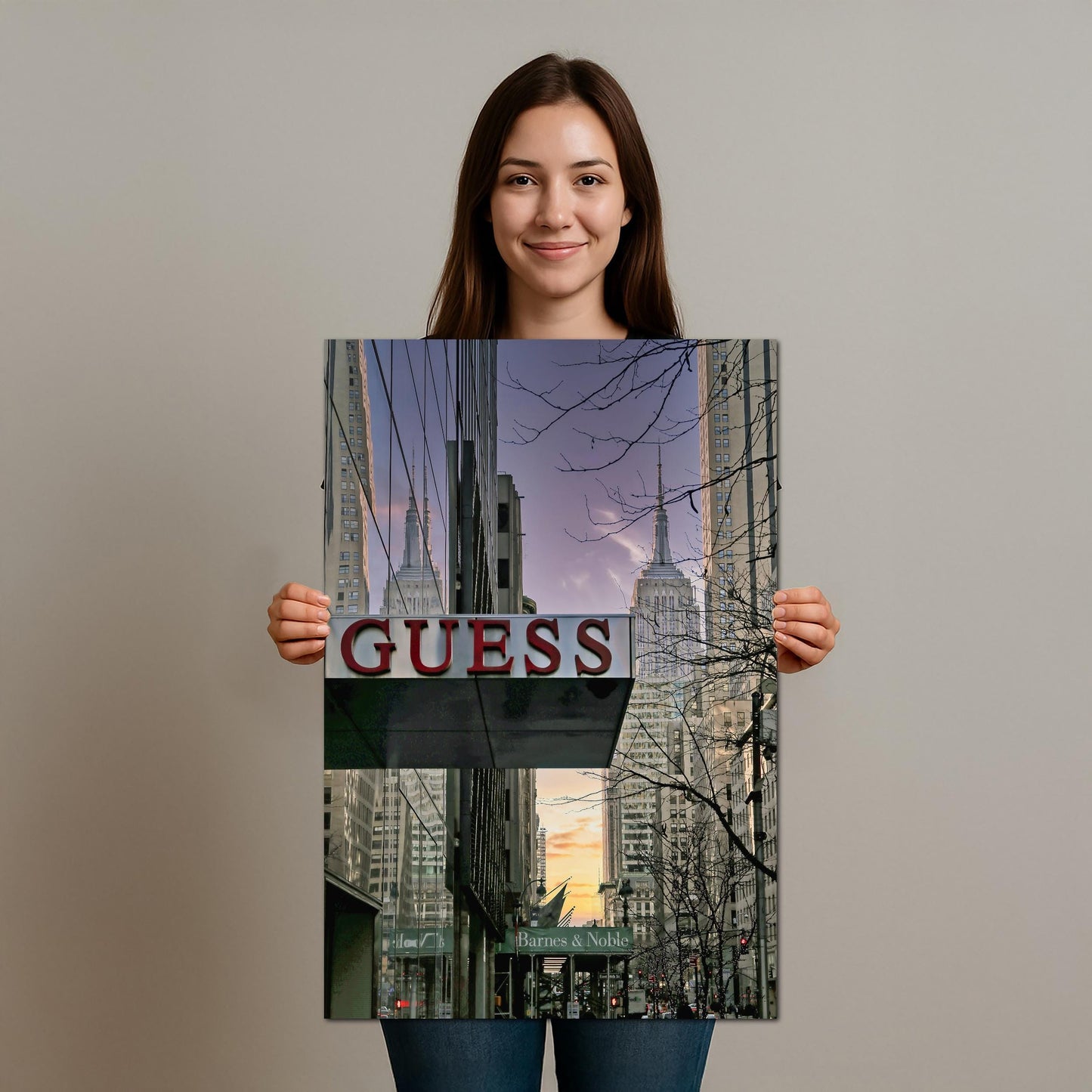 Midtown at Dusk Print – Golden Hour Cityscape Canvas | Urban Twilight Art
