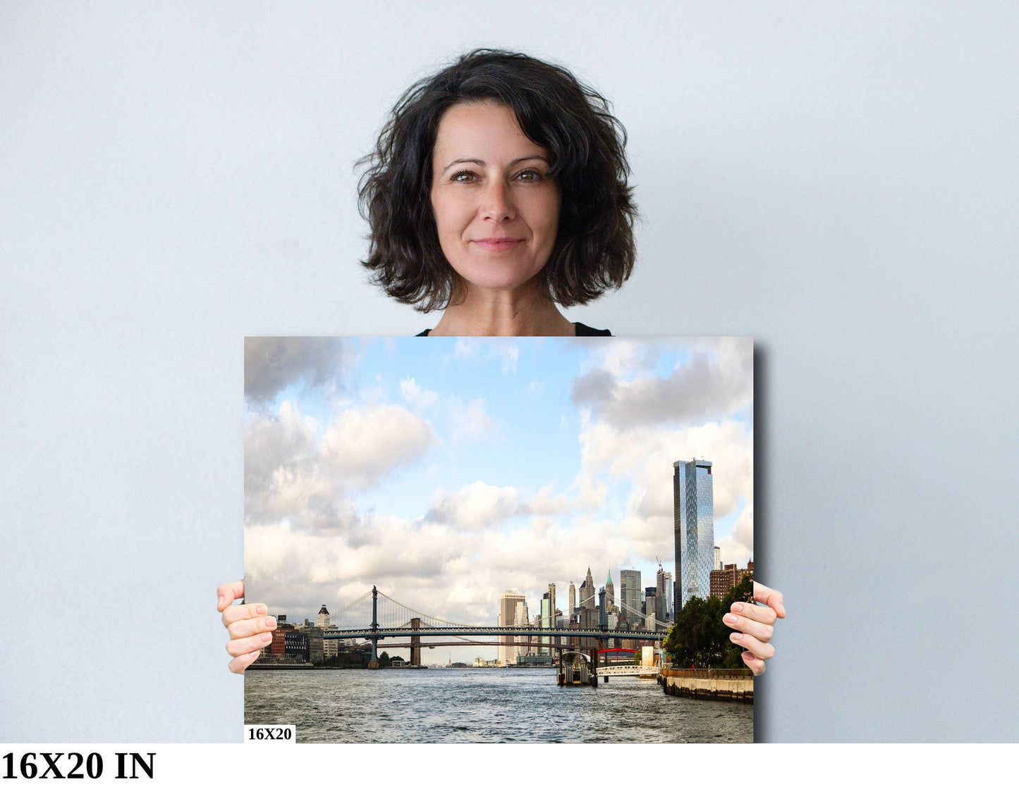 Manhattan Skyline Print - Brooklyn Bridge Art | Vibrant Wall Art Canvas