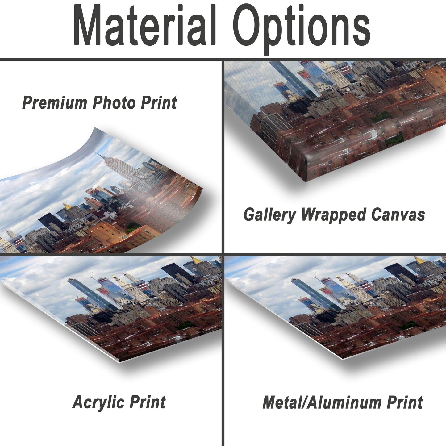 NYC Skyline Metal Print - Lower East Side Urban Night Photography Art