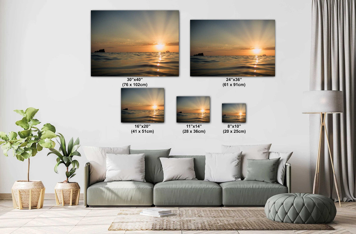 Ocean Sunset Canvas Print - Roatan Island Photography | Vibrant Sunset Poster Wall Art