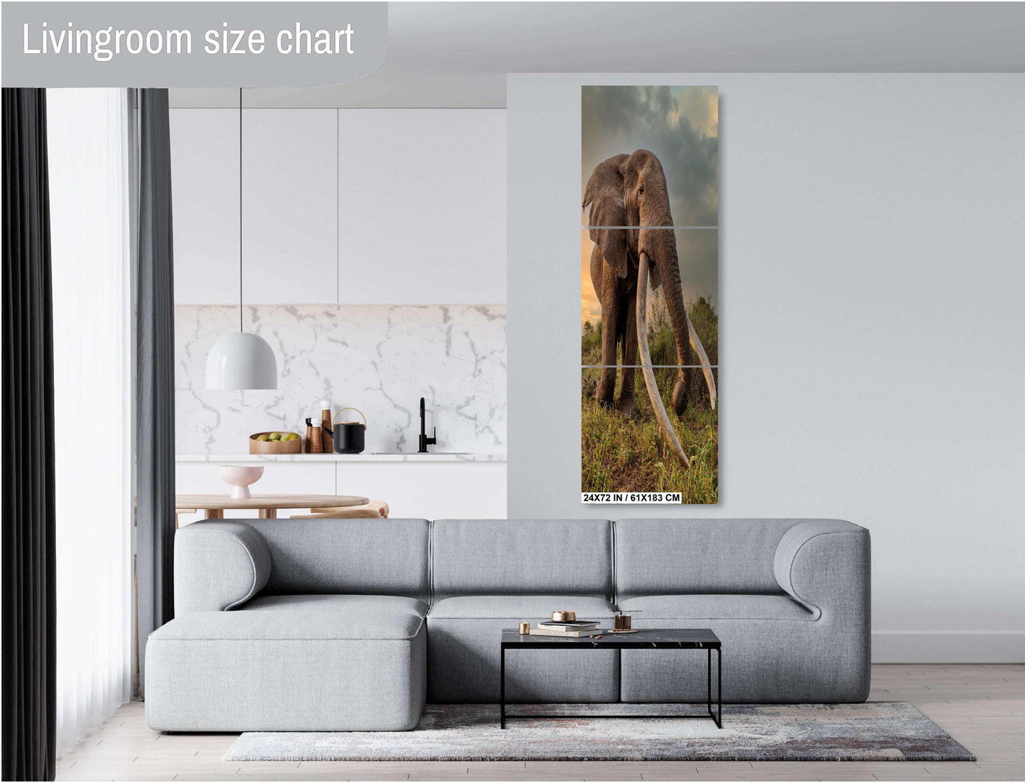 Elephant Canvas Print – Big Tusker Elephant Portrait | Amboseli Park Wildlife Wall Art