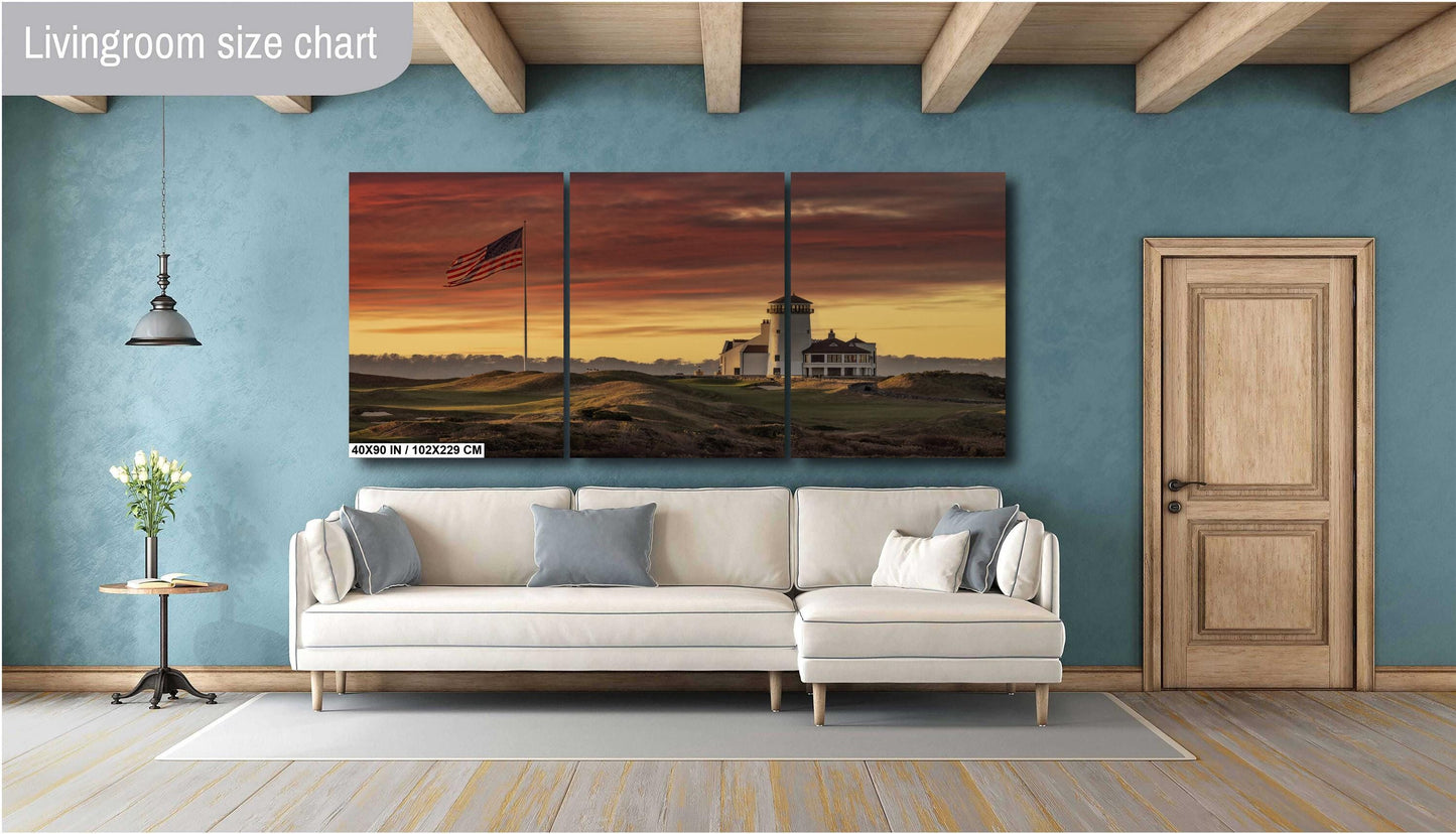 American Flag Sunset - Staten Island Ferry Patriotic Wall Decor Print