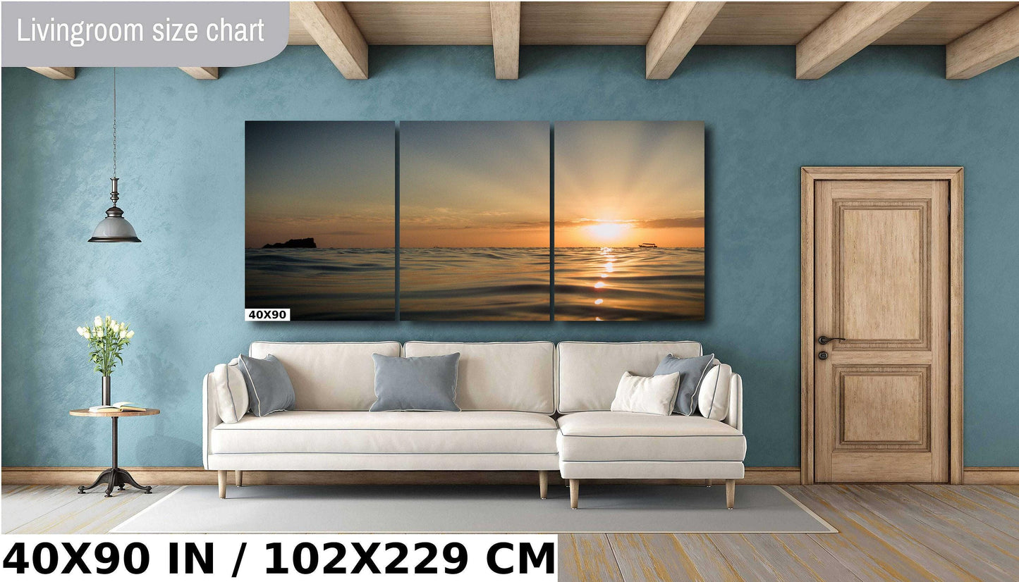 Ocean Sunset Canvas Print - Roatan Island Photography | Vibrant Sunset Poster Wall Art