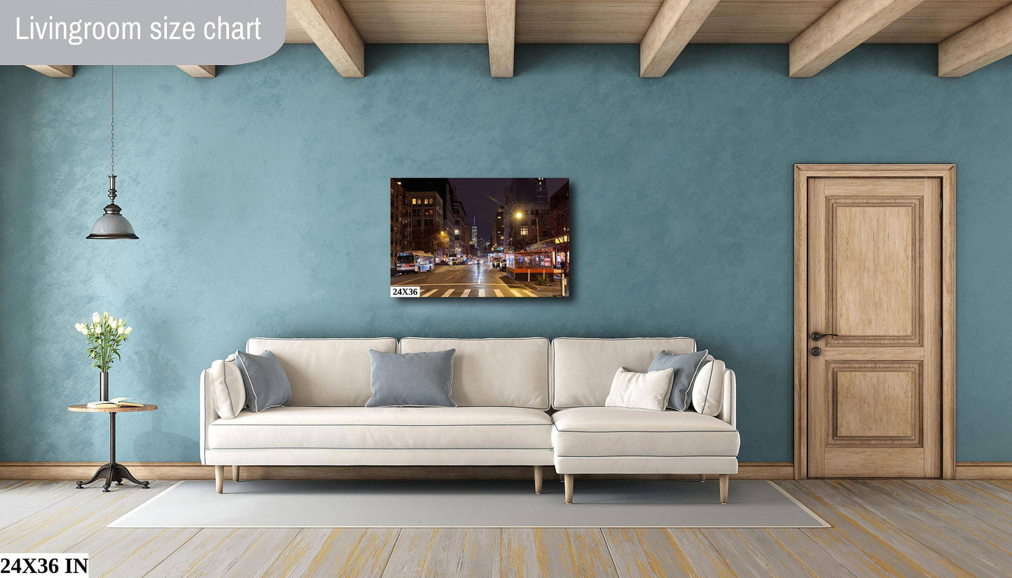 NYC Night Photography - Vivid Color Photo Print | Urban Night Photo Wall Art