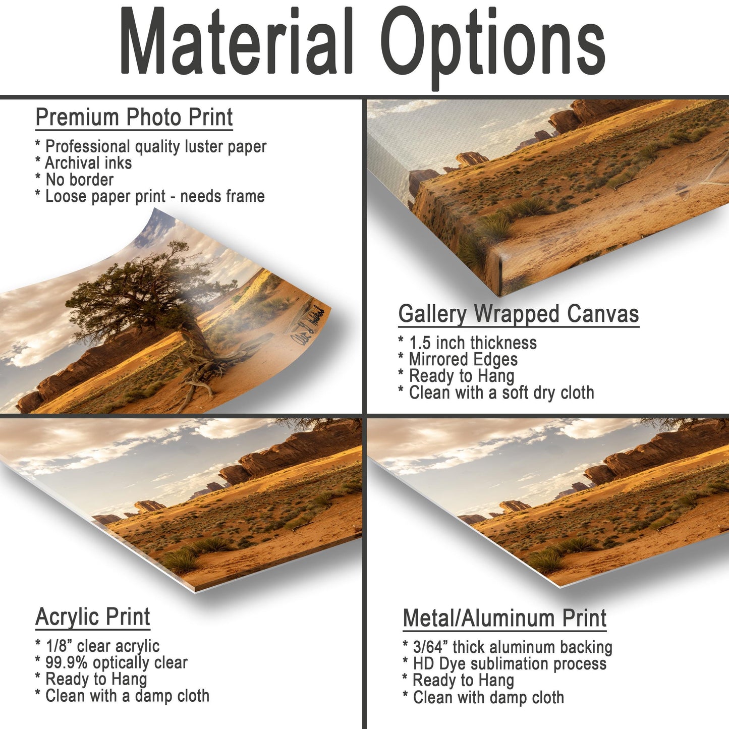 Monument Valley Wall Art – Desert Tree Canvas Art | Buttes Metal Prints