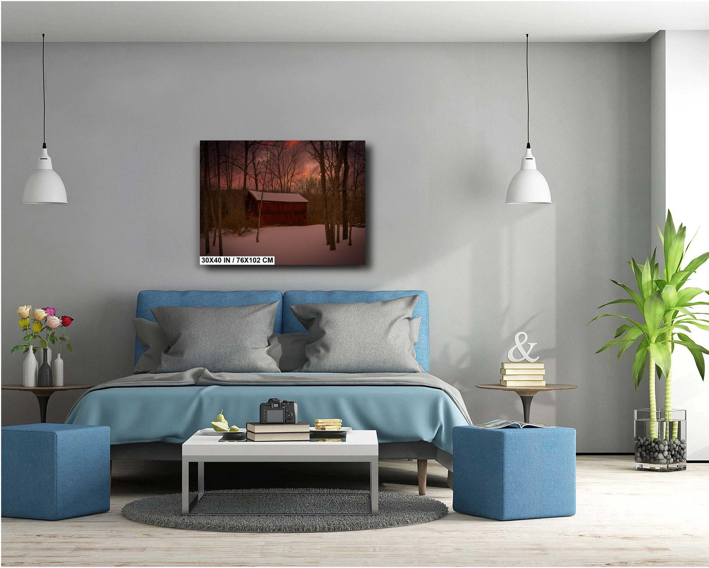 Old Barn Wall Art - Rustic Barn Print | Hudson Valley Sunset Landscape Canvas