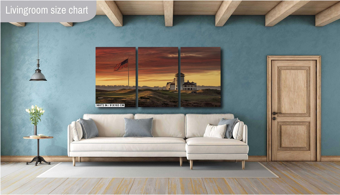 American Flag Sunset - Staten Island Ferry Patriotic Wall Decor Print