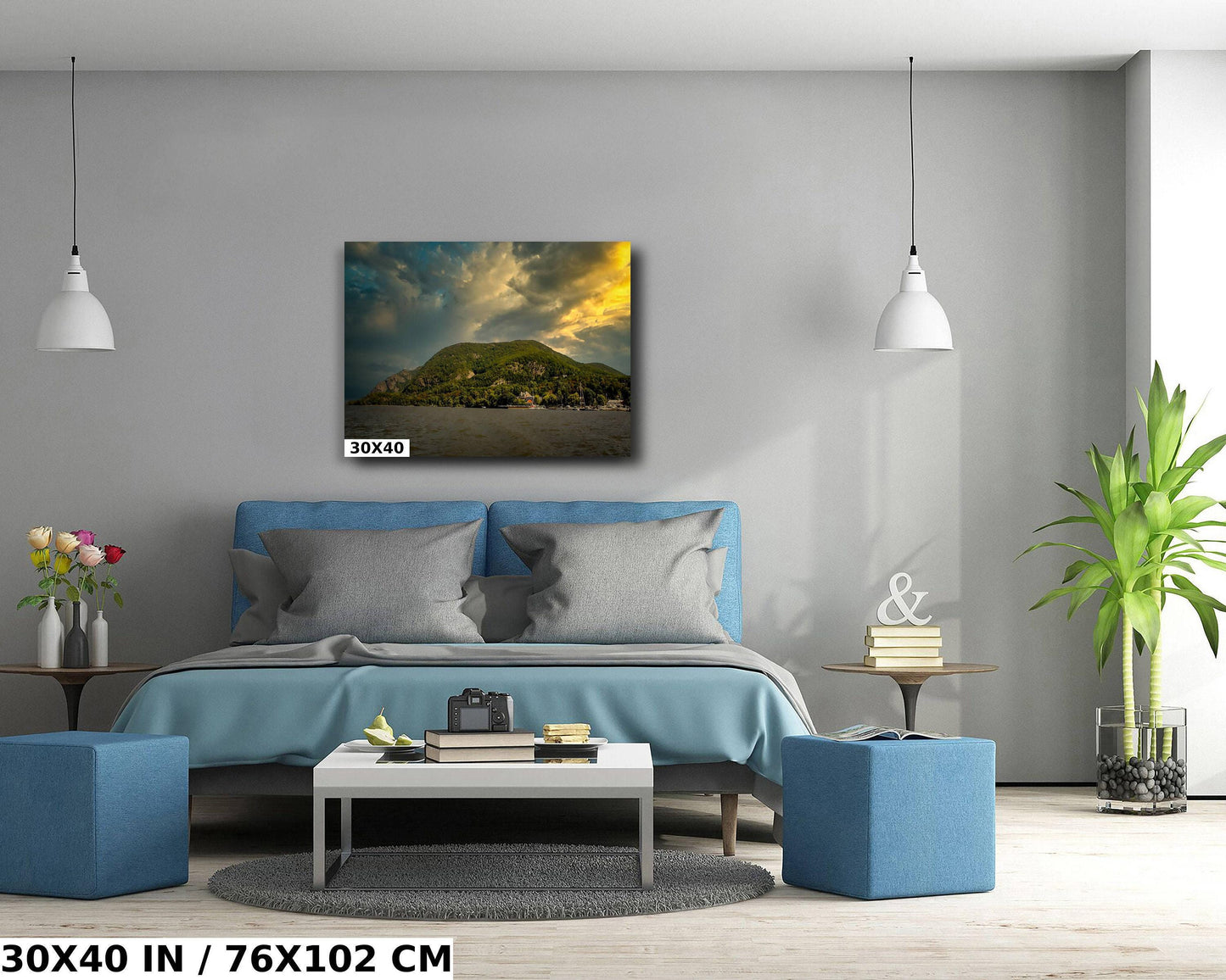 Hudson Valley Canvas Print – Cold Spring River View Wall Art with Vibrant Color