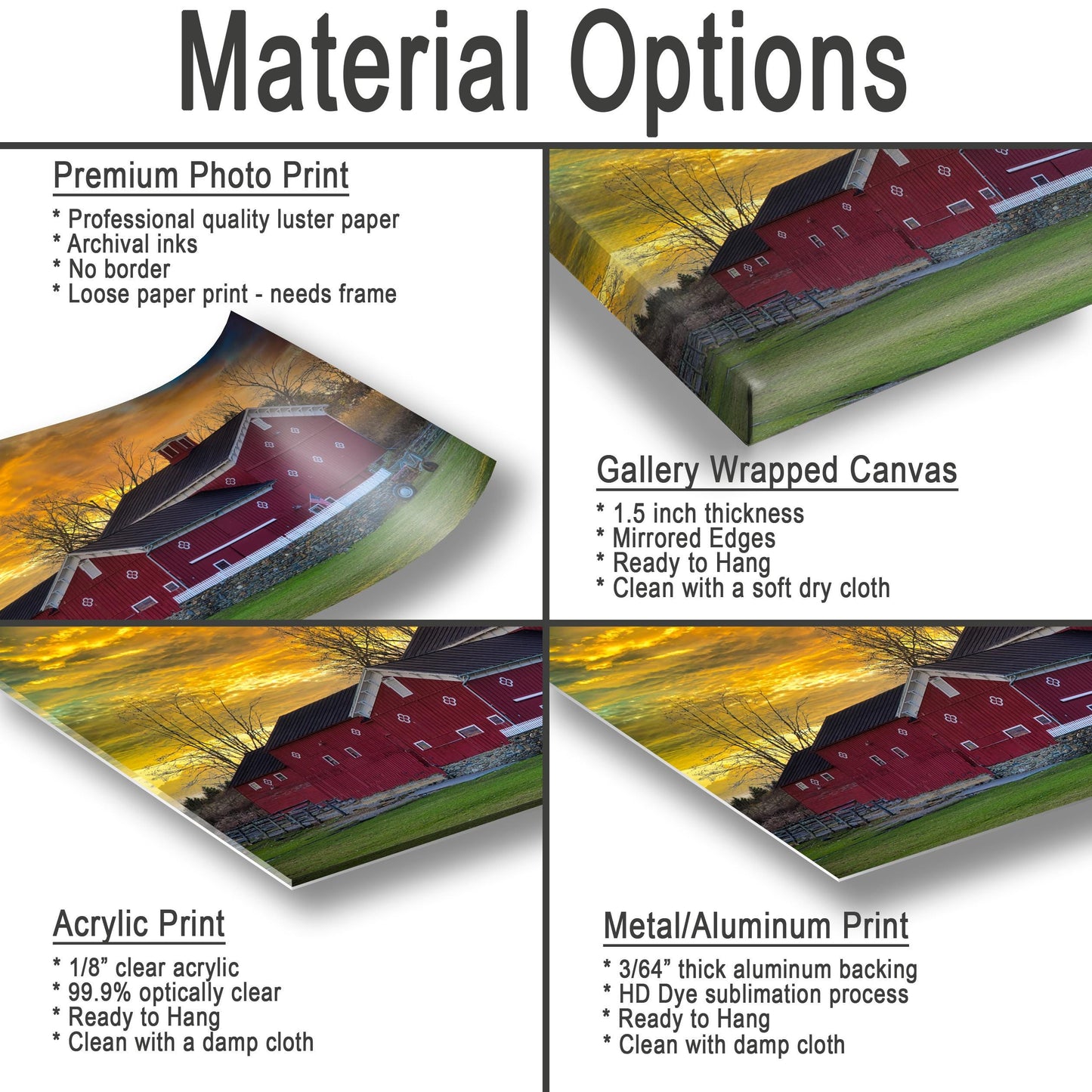 Hudson Valley Barn Print - Rustic Barn Sunset Art | Canvas, Metal & Acrylic