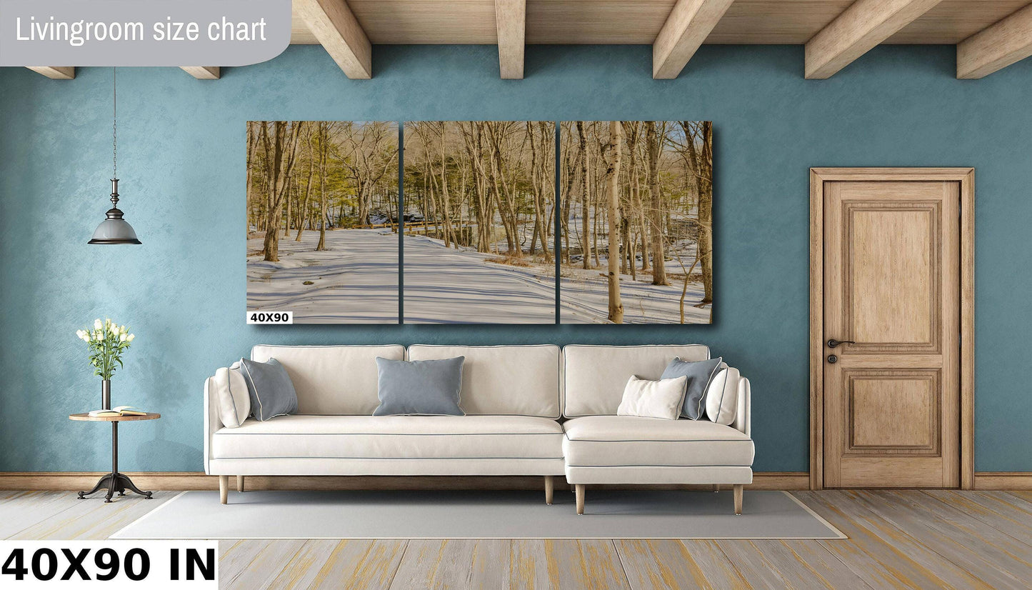 Hudson Valley Canvas Print – Winter Road Photography | Scenic Snow Landscape Art