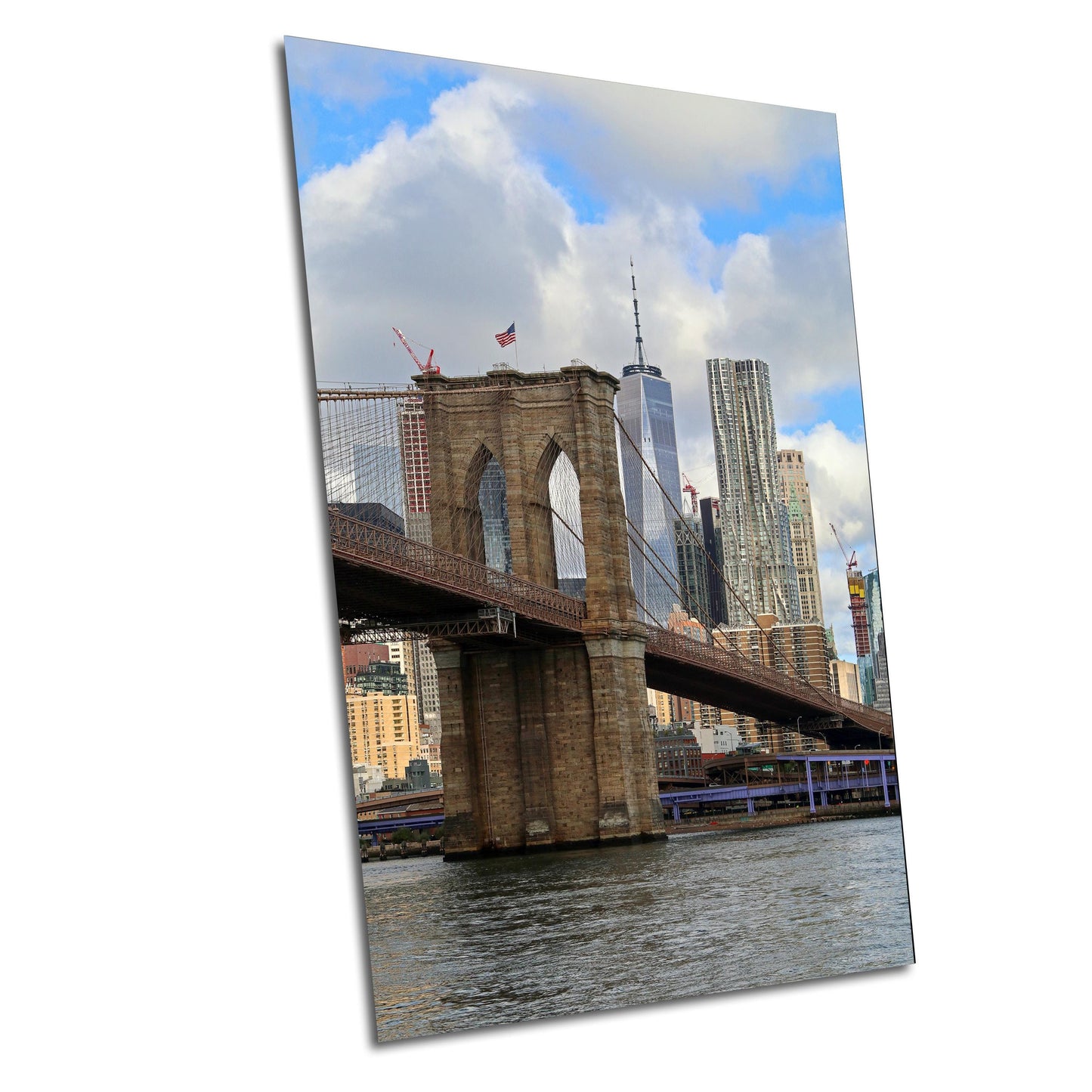 Manhattan Skyline Print - Brooklyn Bridge Art | Vibrant Urban Wall Decor Canvas