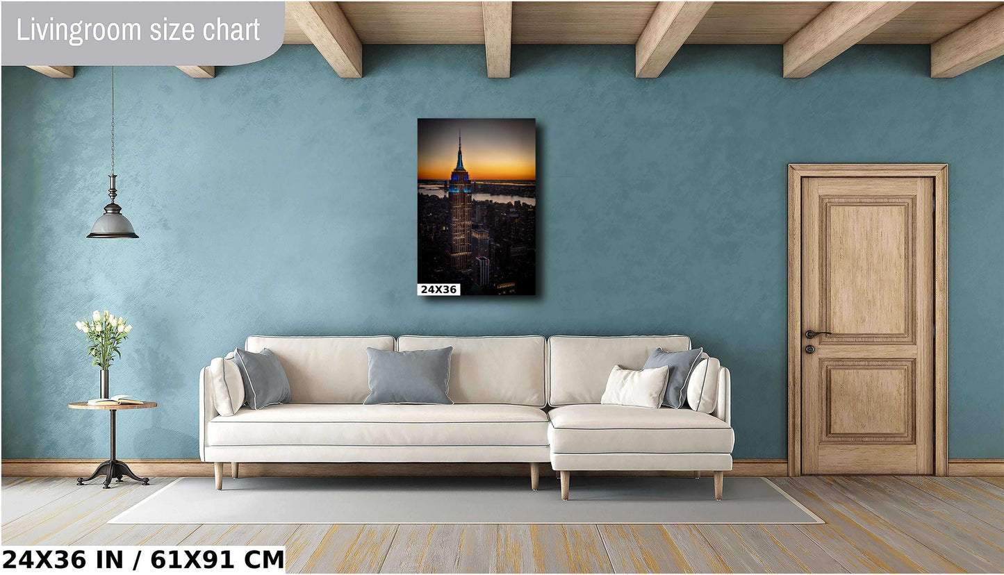 NYC Skyline Sunset - Vibrant City Colors | Manhattan City View Canvas Print