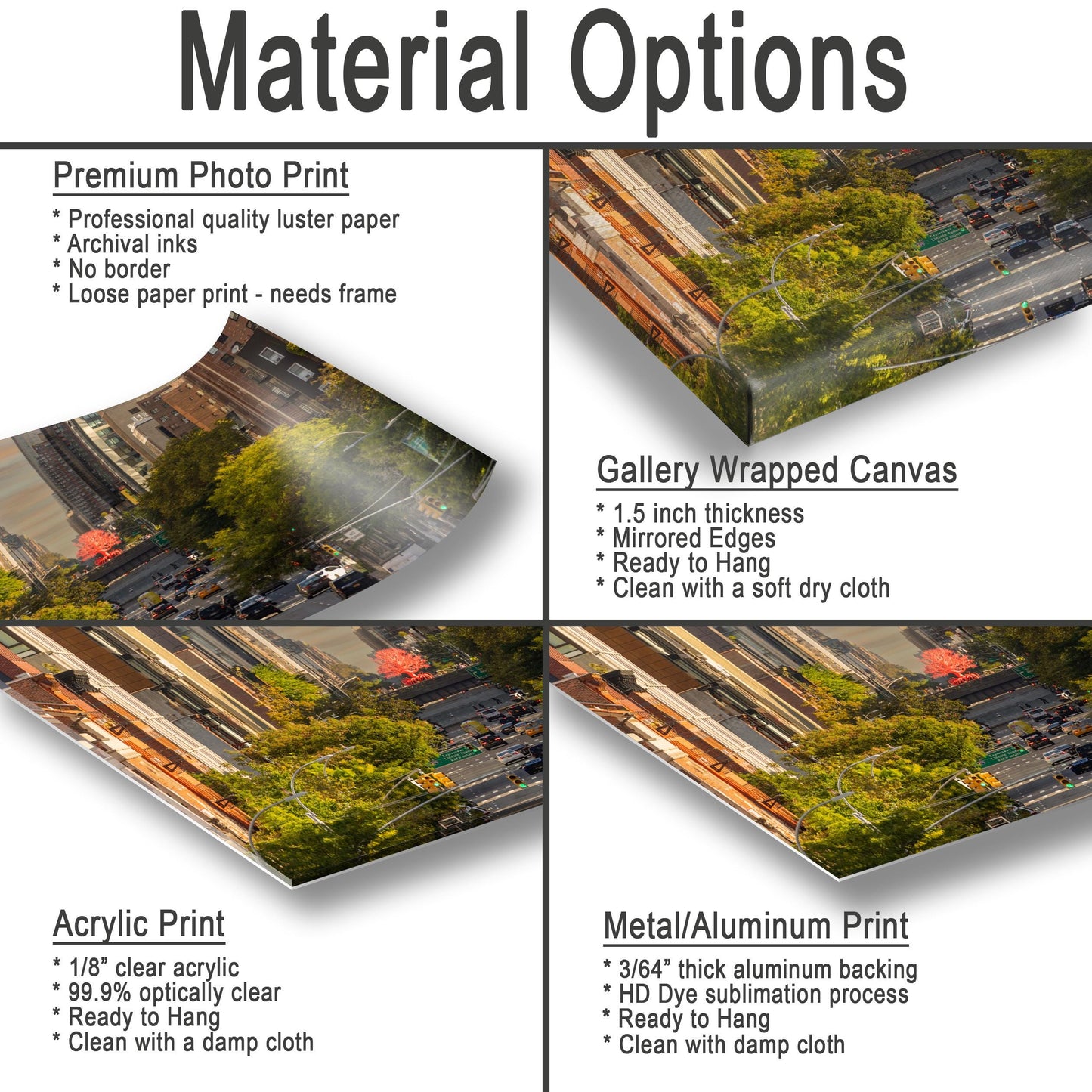 NYC Metal Print – High Line Photo With Red Tree Urban Landscape Wall Art