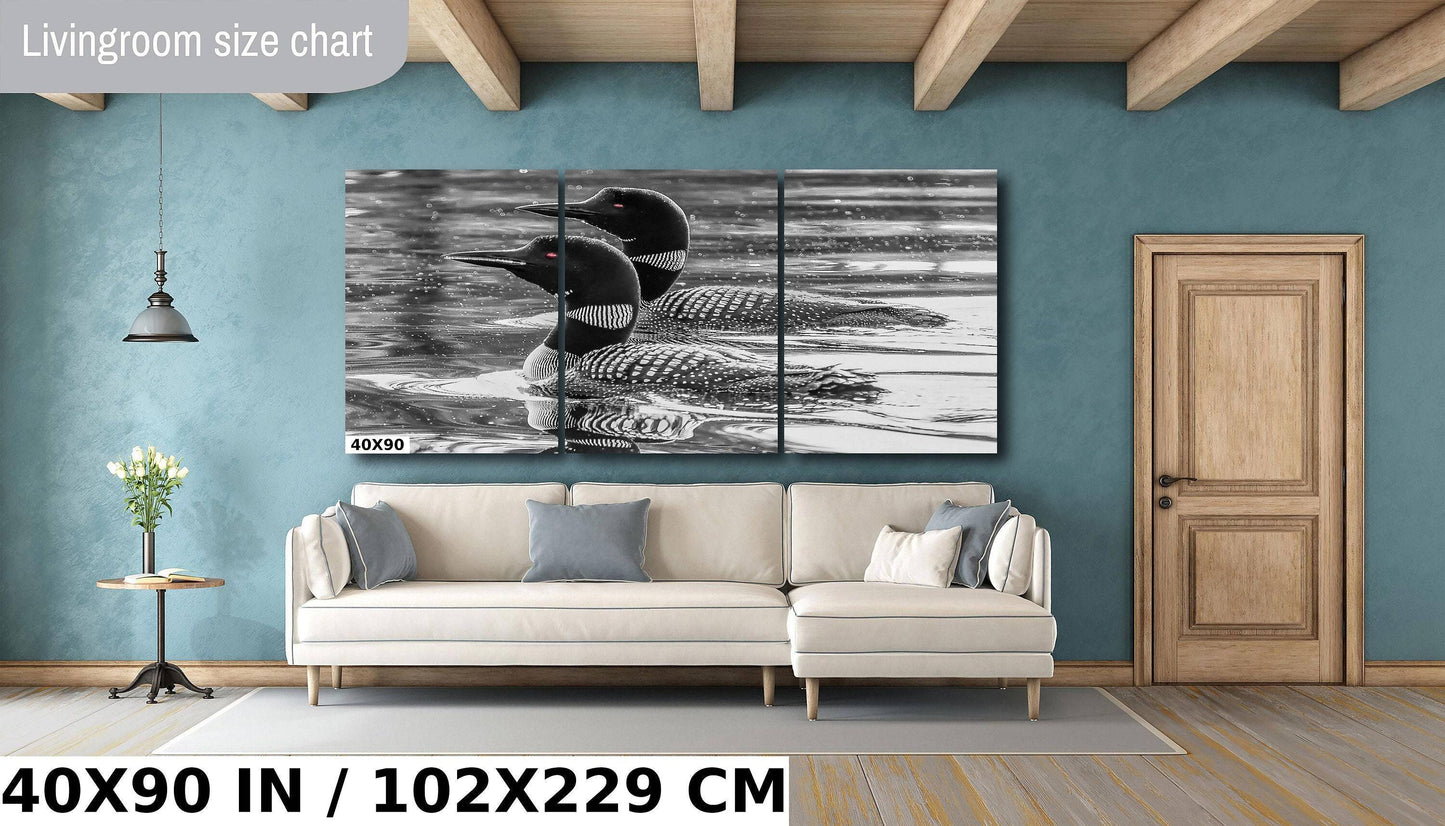 Loons on Lake Print - Wildlife Wall Art | Hudson Valley Decor Canvas & Metal