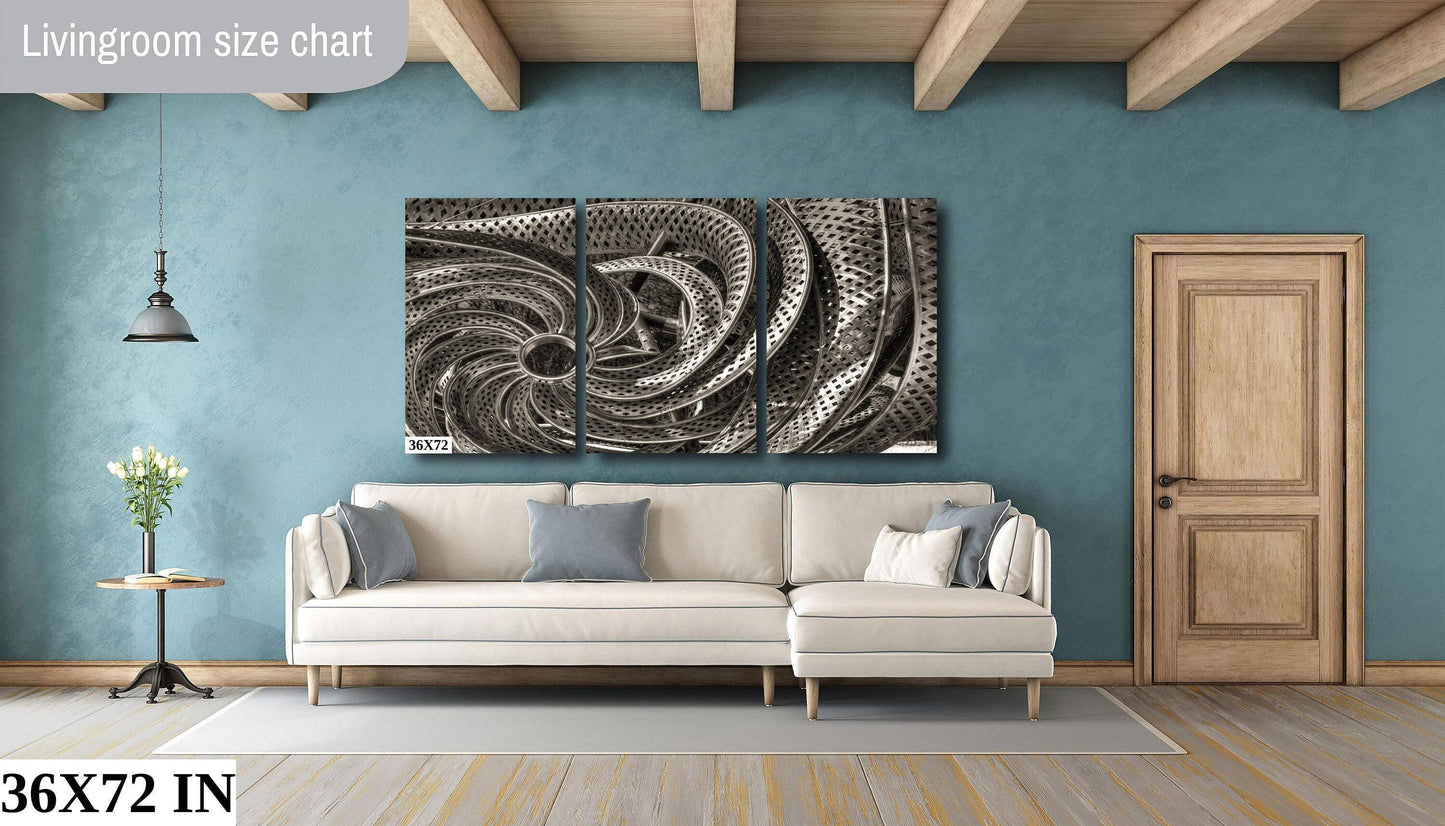 Black and White Photography Wormhole Art Print - Contemporary Metal Canvas Wall Art
