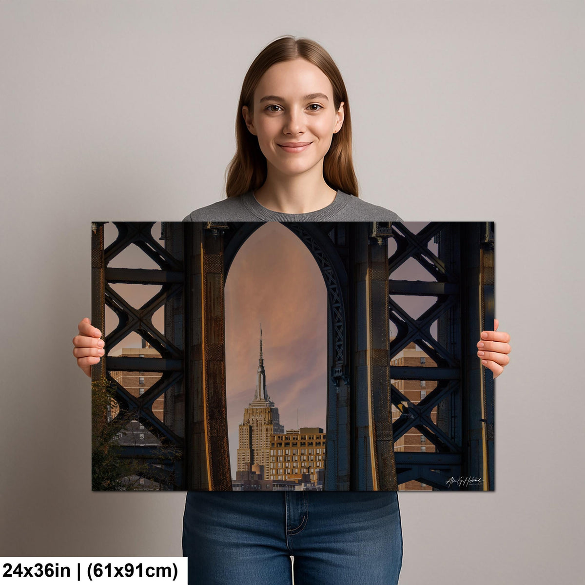 Manhattan Bridge Wall Art, Brooklyn Skyline Photo Print, CanvasNY