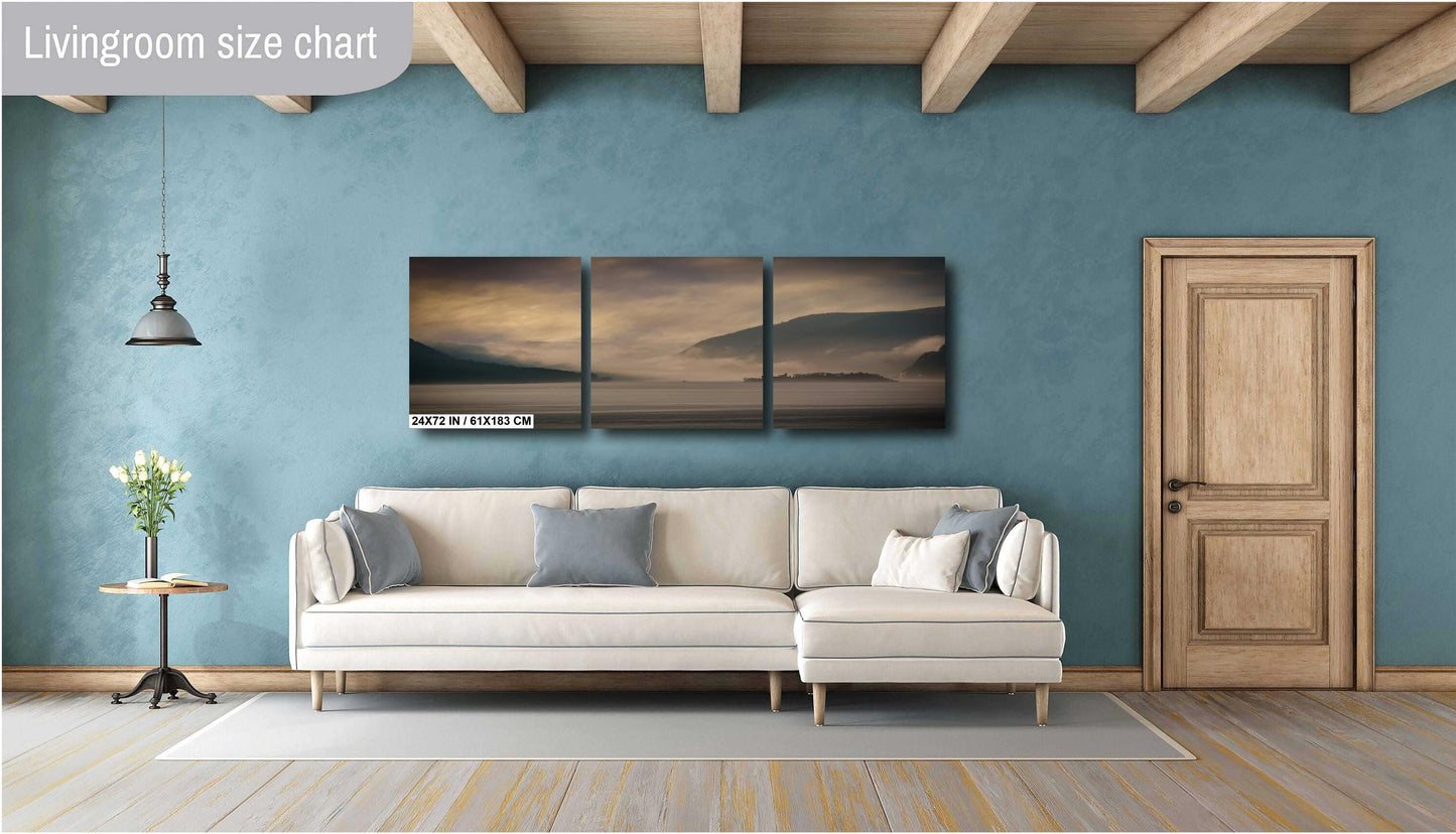 Hudson River Fog Print - Bannerman Island Castle Ruins Art | Nature Mist Wall Art