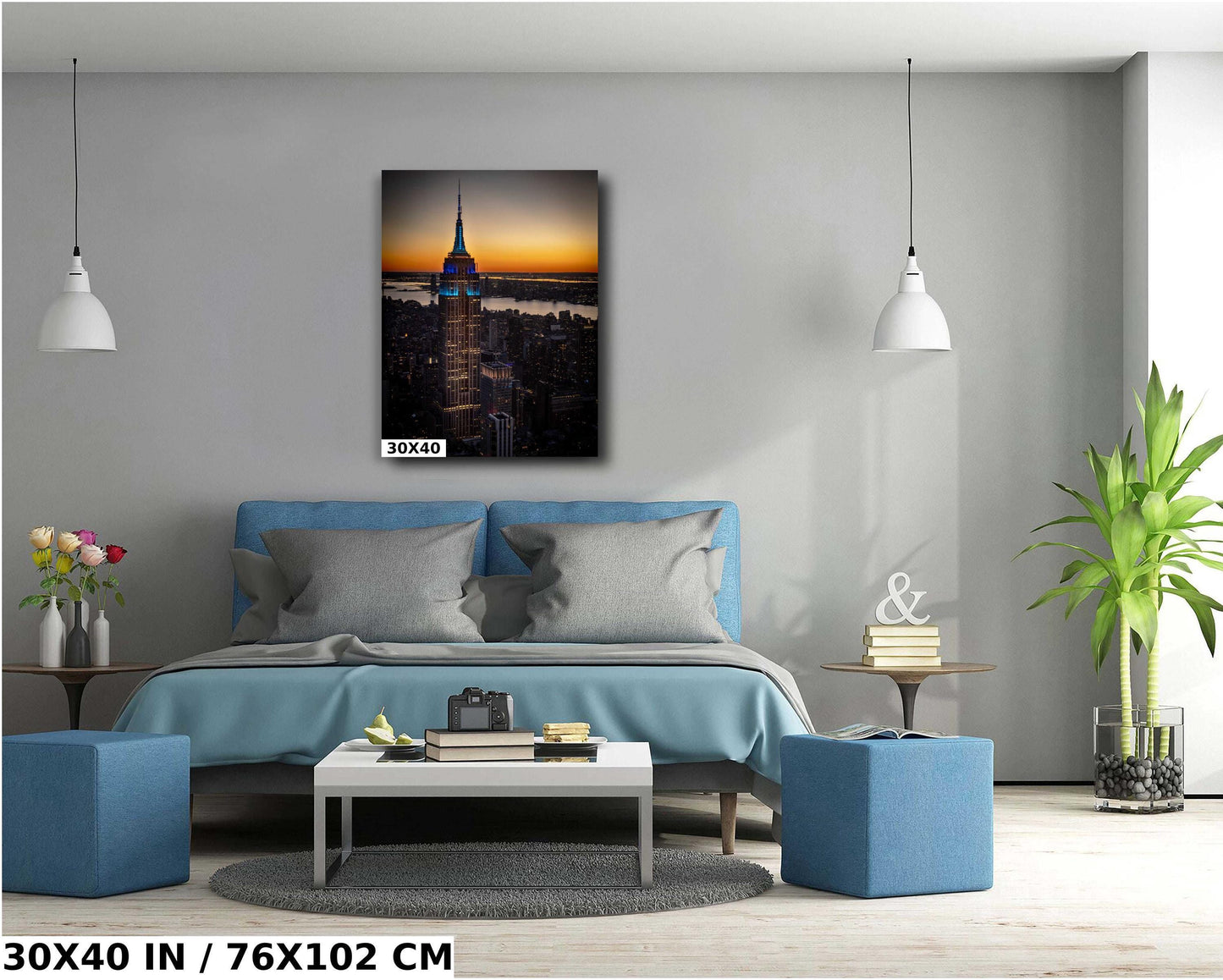 NYC Skyline Sunset - Vibrant City Colors | Manhattan City View Canvas Print