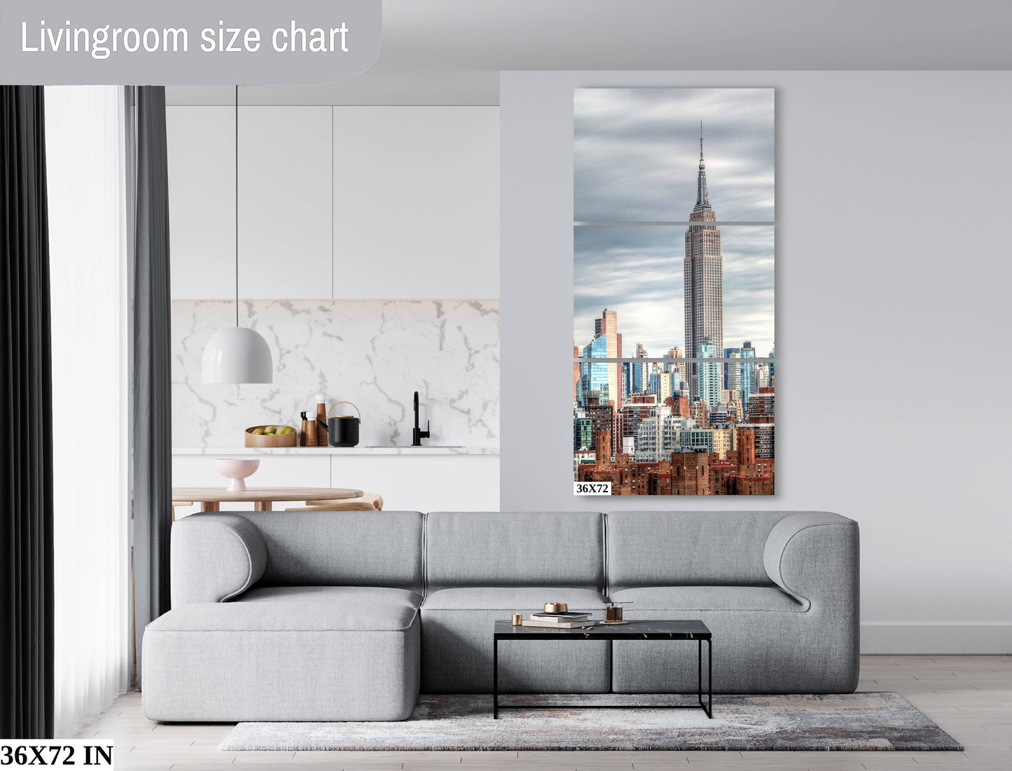 Midtown Manhattan skyline vertical enhanced color cloudy metal print canvas print acrylic print