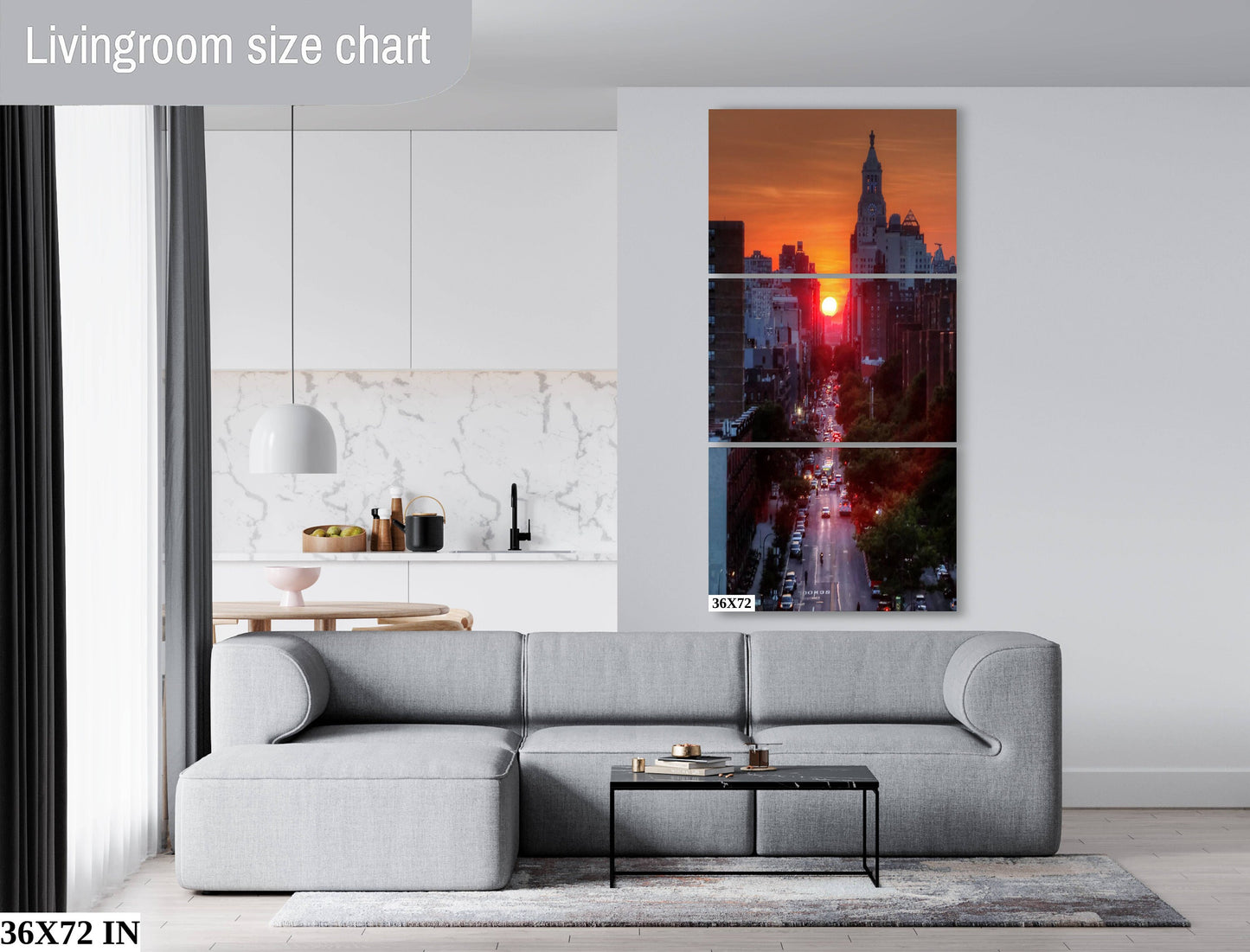 Manhattan Henge Downtown Manhattan skyline vertical enhanced color cloudy metal print canvas print acrylic print sunset